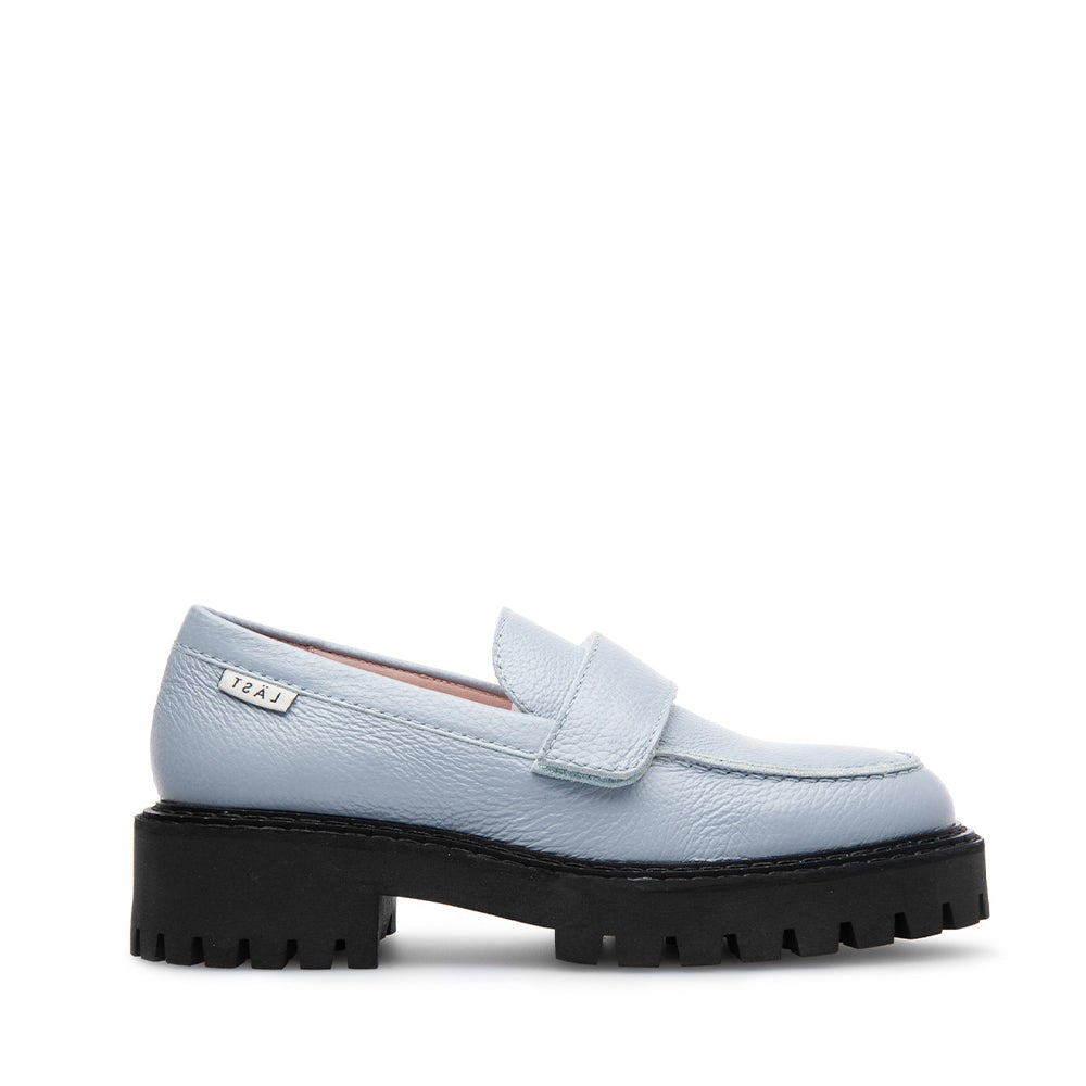 Lady Dusty Blue Leather Loafers LAST1550 - 1