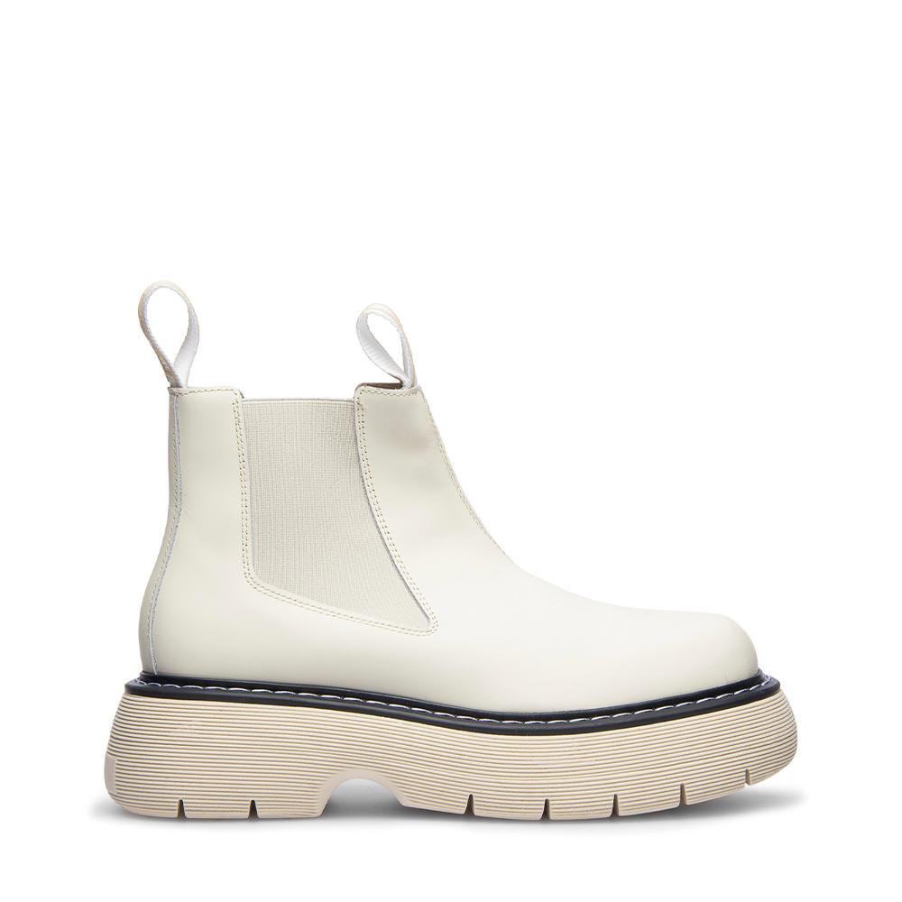 Ella Off White Leather Chelsea Boots LAST1476 - 1