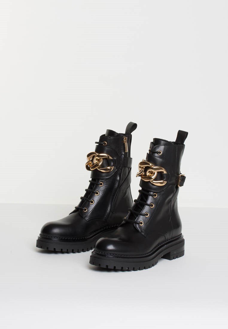 Maddy Black Combat Boots Maddy-Blk - 3