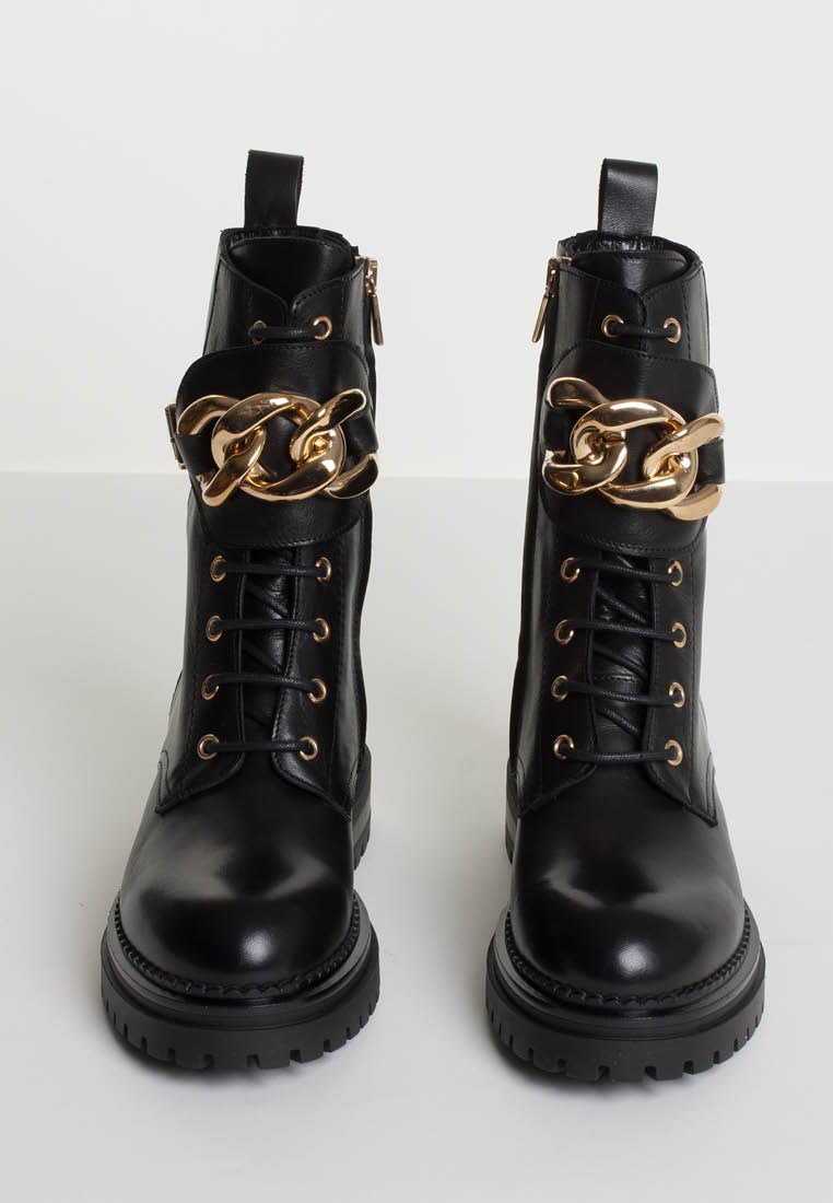 Maddy Black Combat Boots Maddy-Blk - 4