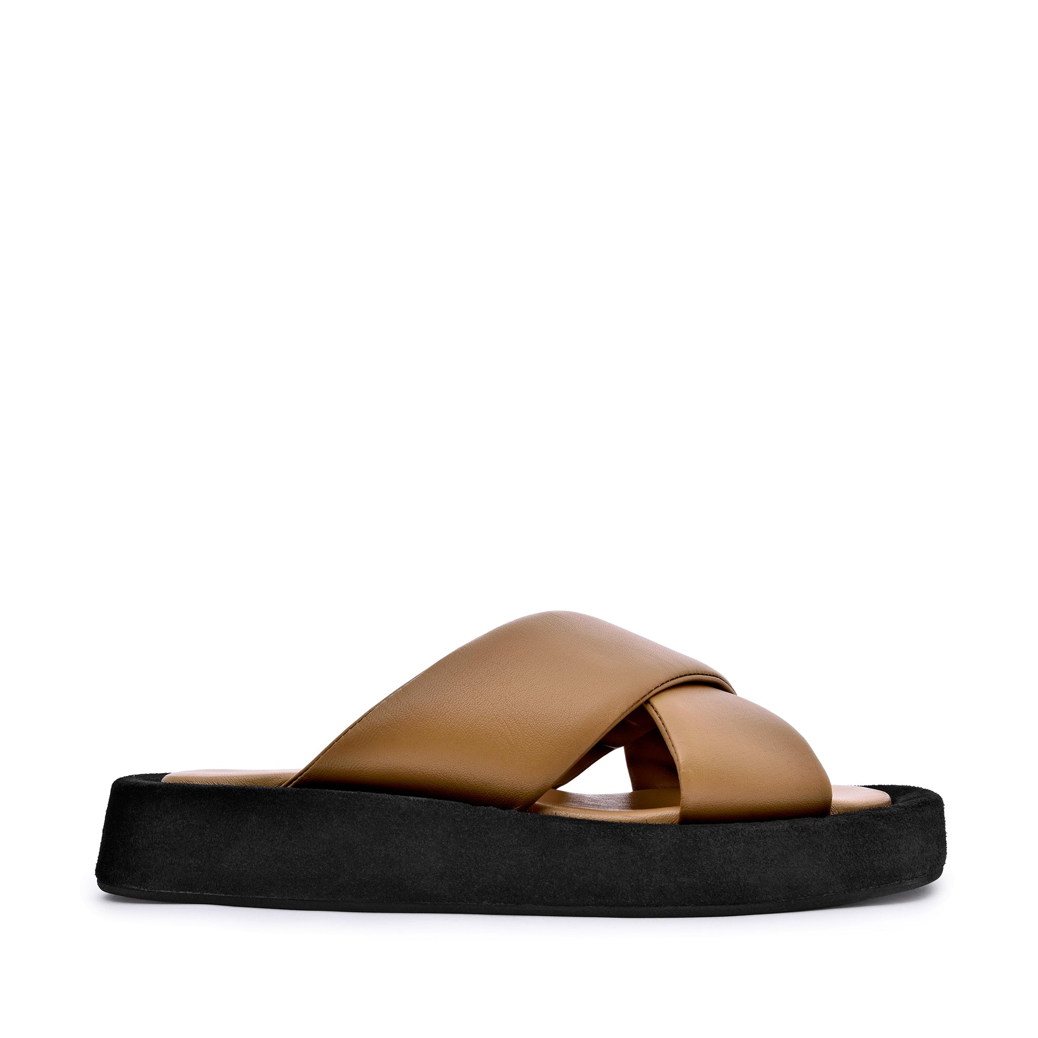 Luna Beige Leather Flat Sandals LUNA5004 - 1