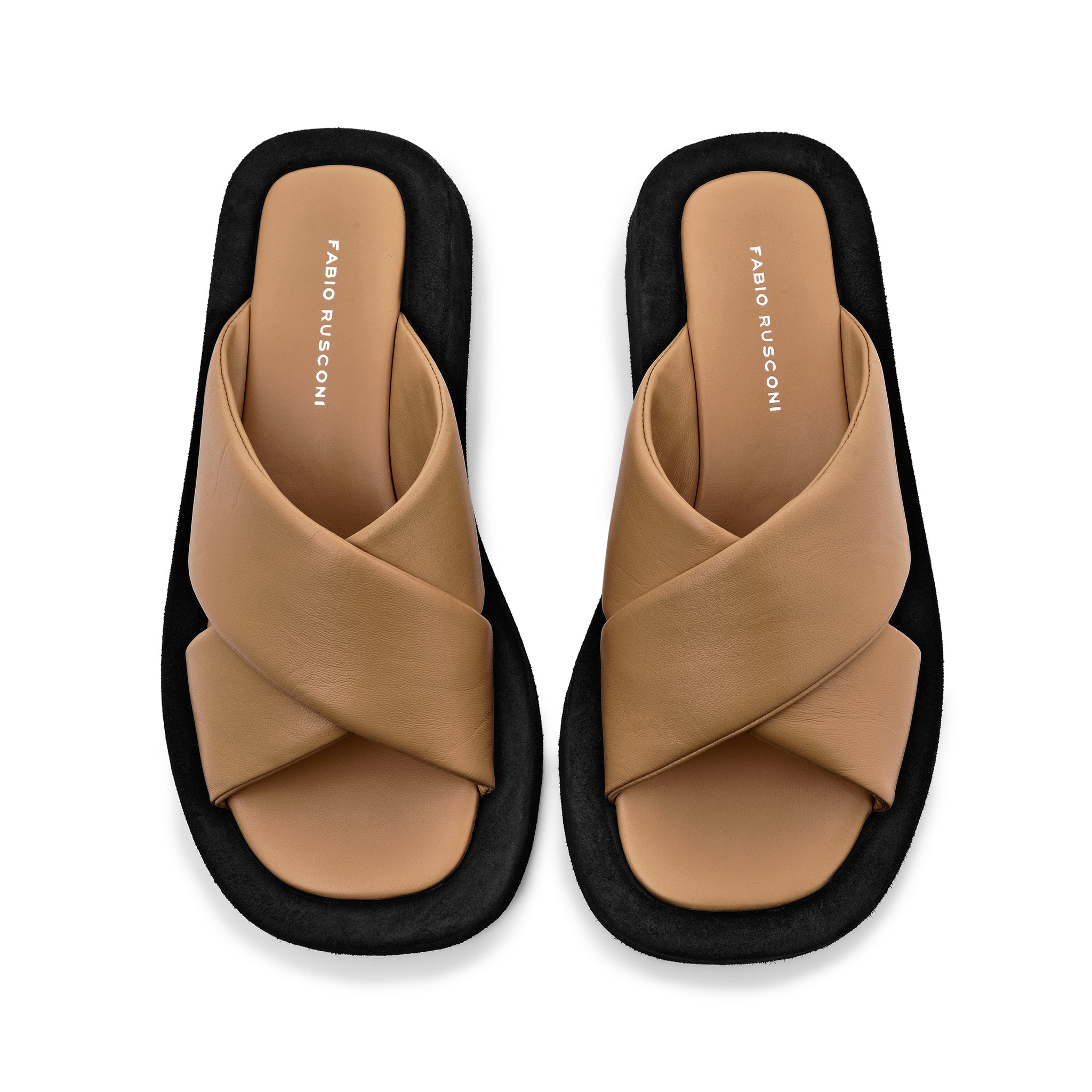Luna Beige Leather Flat Sandals LUNA5004 - 3