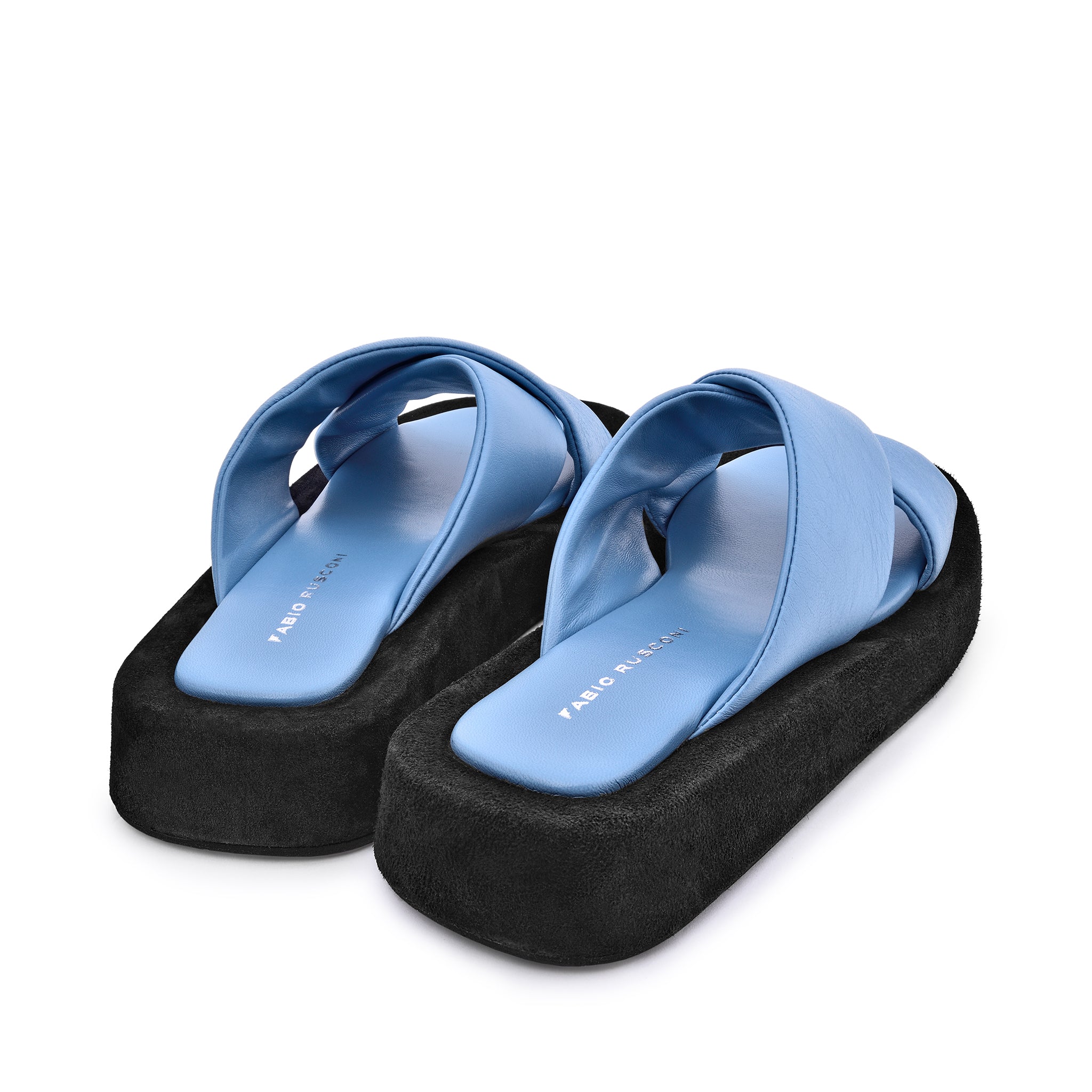 Luna Sky Blue Leather Flat Sandals LUNA5043 - 6