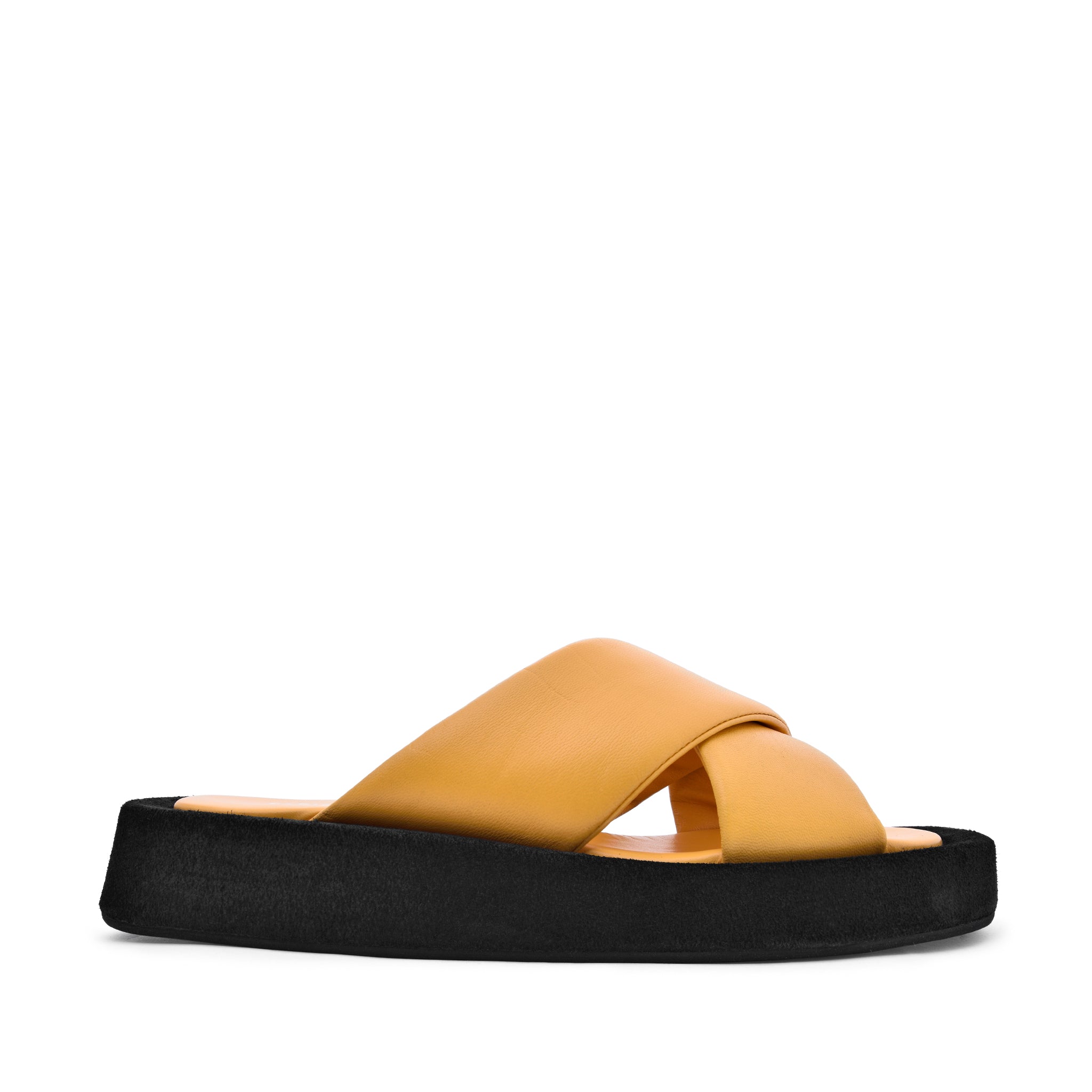 Luna Sun Yellow Leather Flat Sandals LUNA5056 - 1