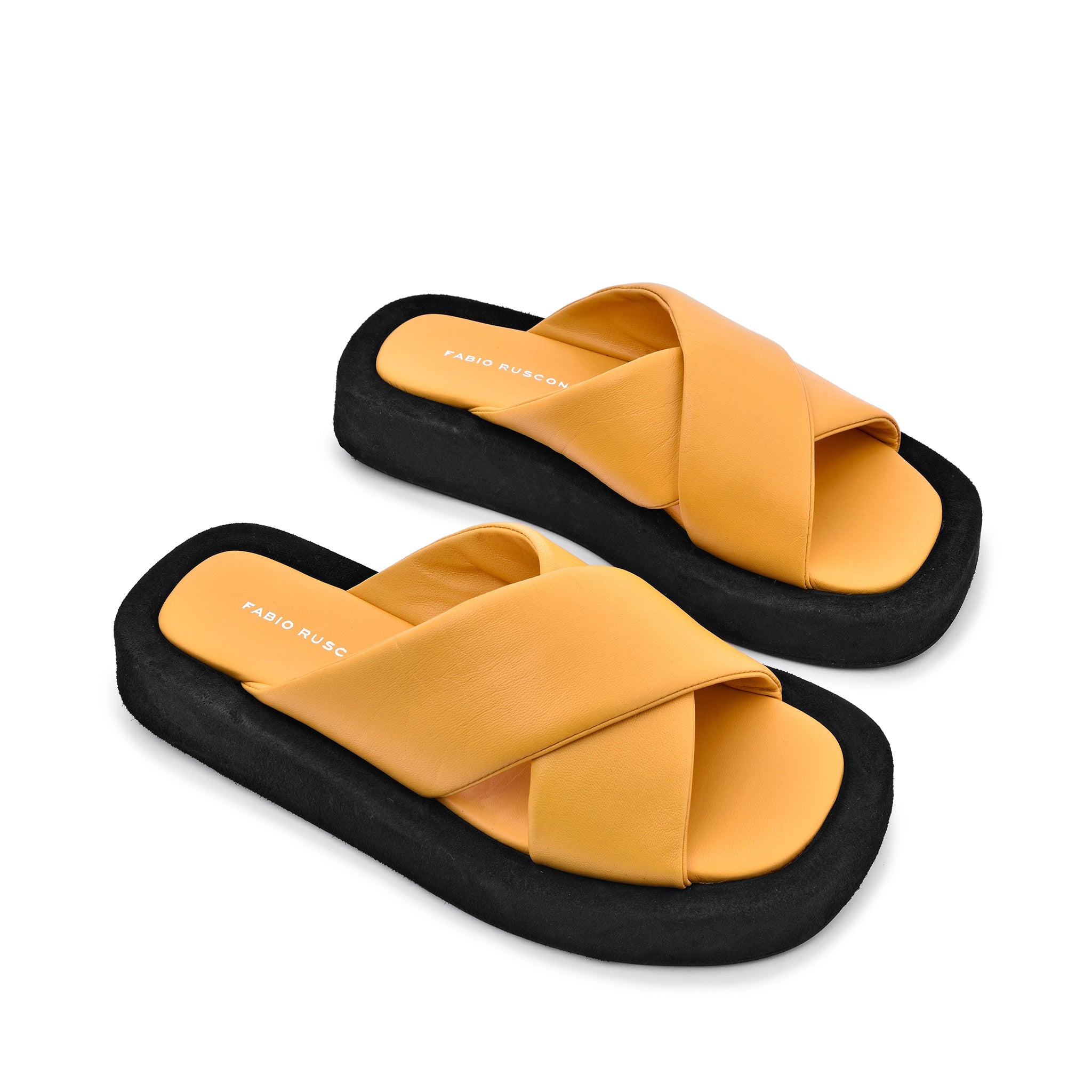Luna Sun Yellow Leather Flat Sandals LUNA5056 - 4