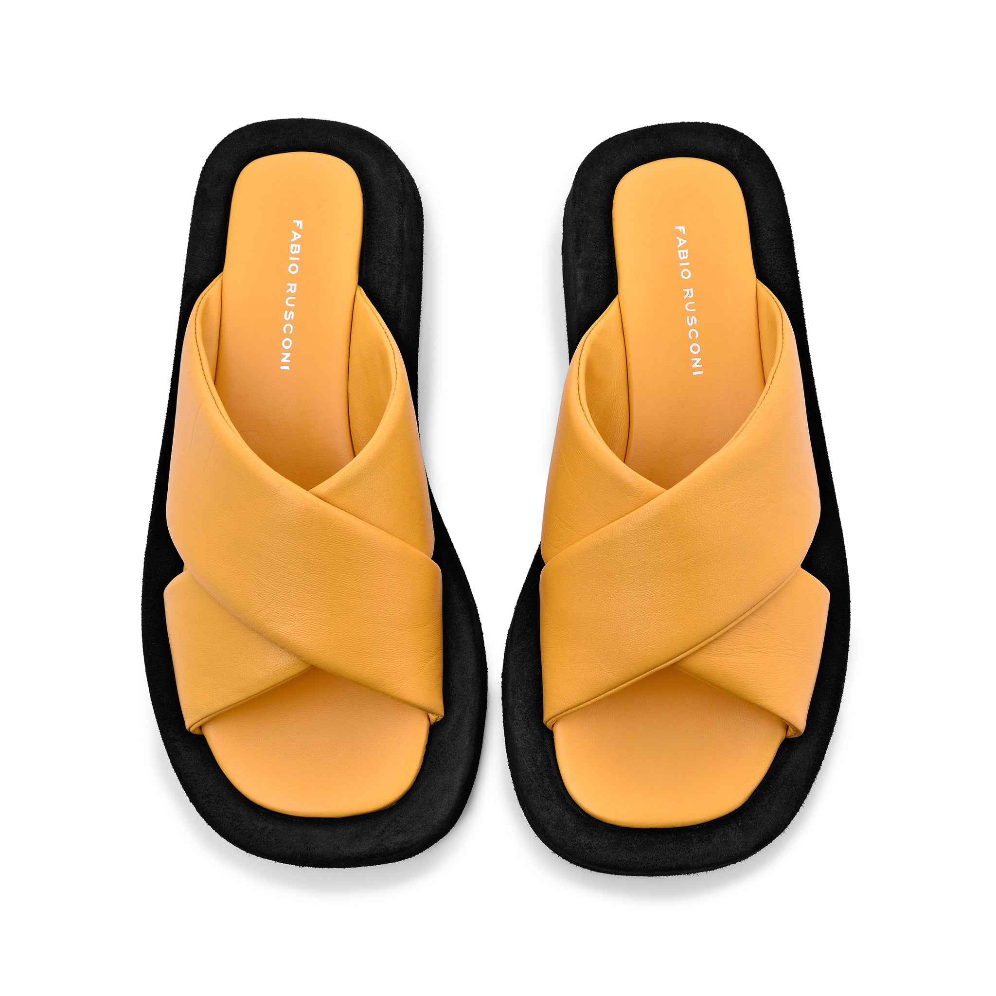 Luna Sun Yellow Leather Flat Sandals LUNA5056 - 5
