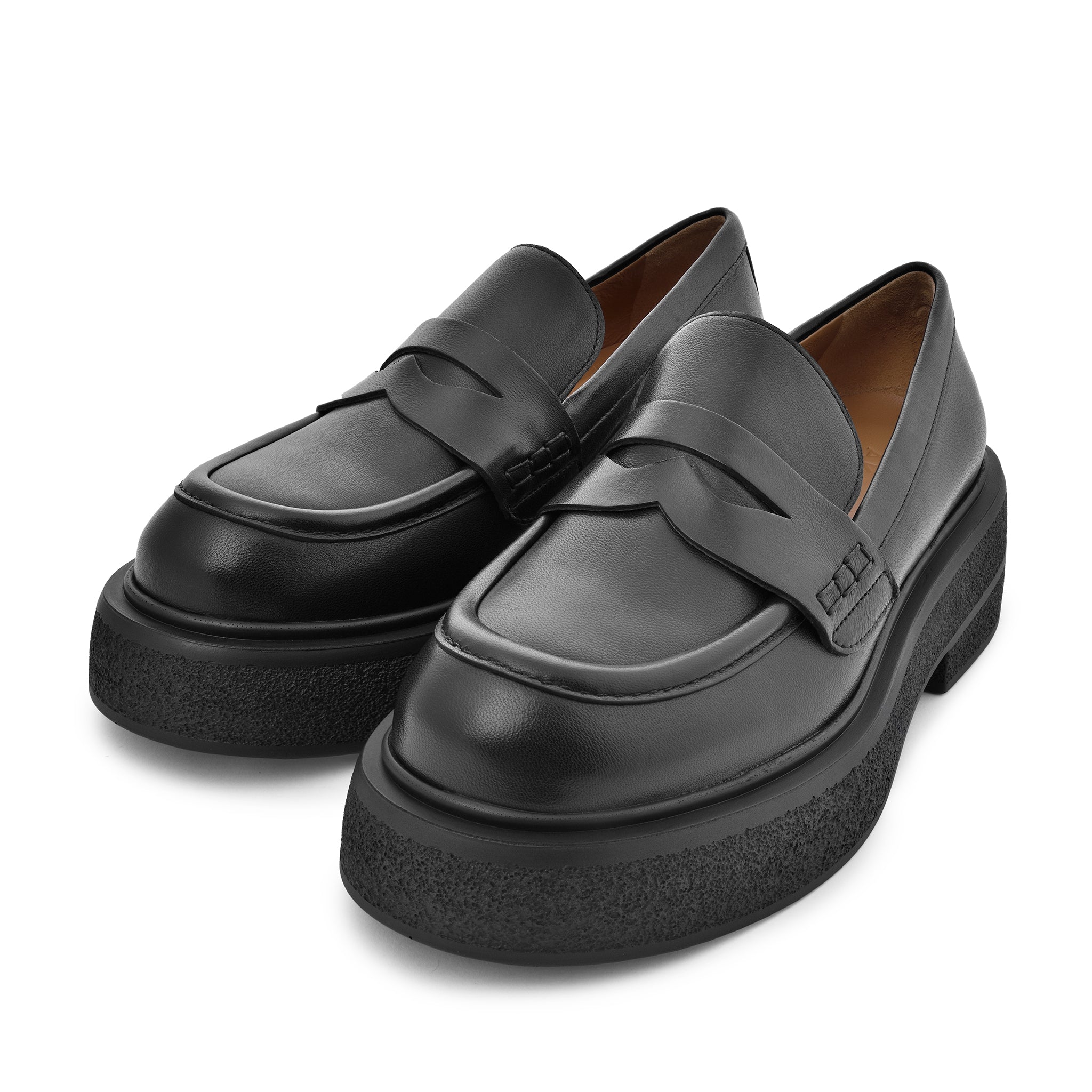 Mikka Black Leather Chunky Loafers D1304Black_BIS - 6
