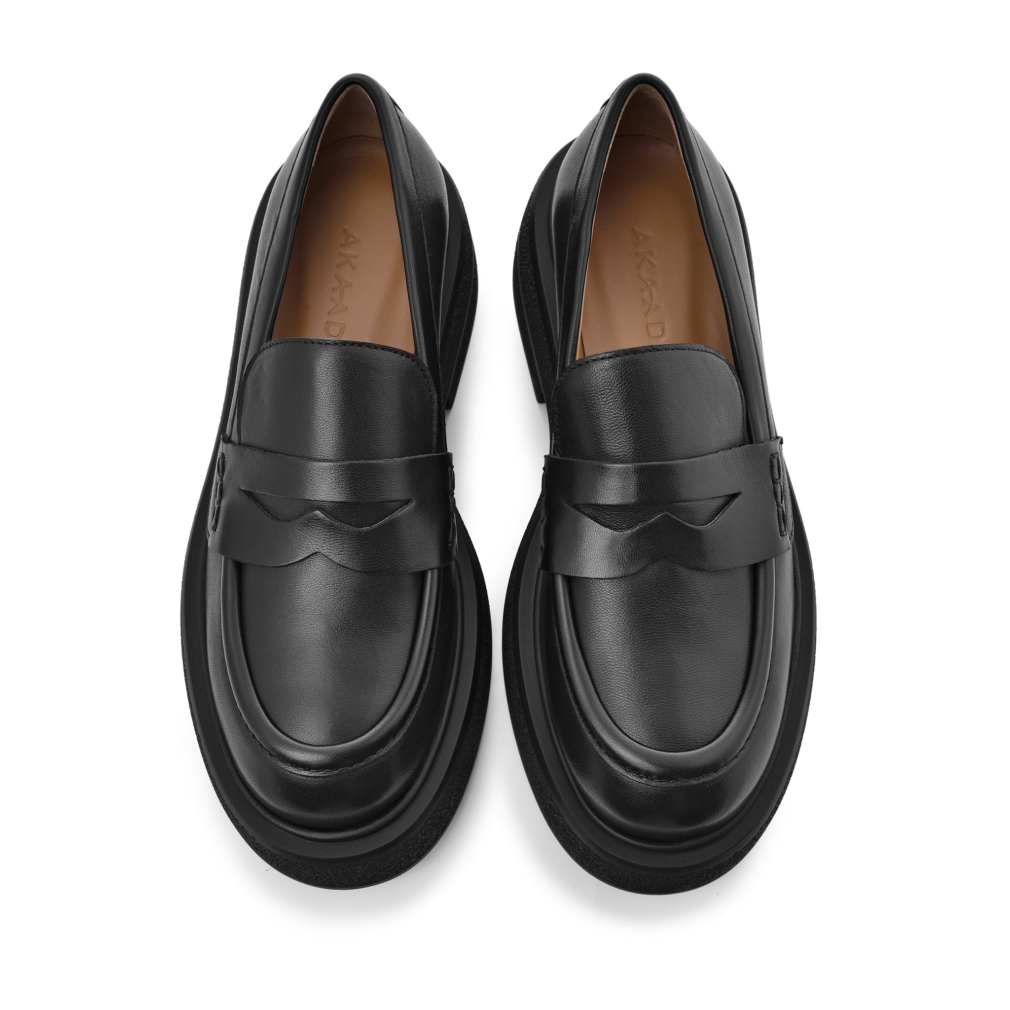 Mikka Black Leather Chunky Loafers D1304Black_BIS - 5
