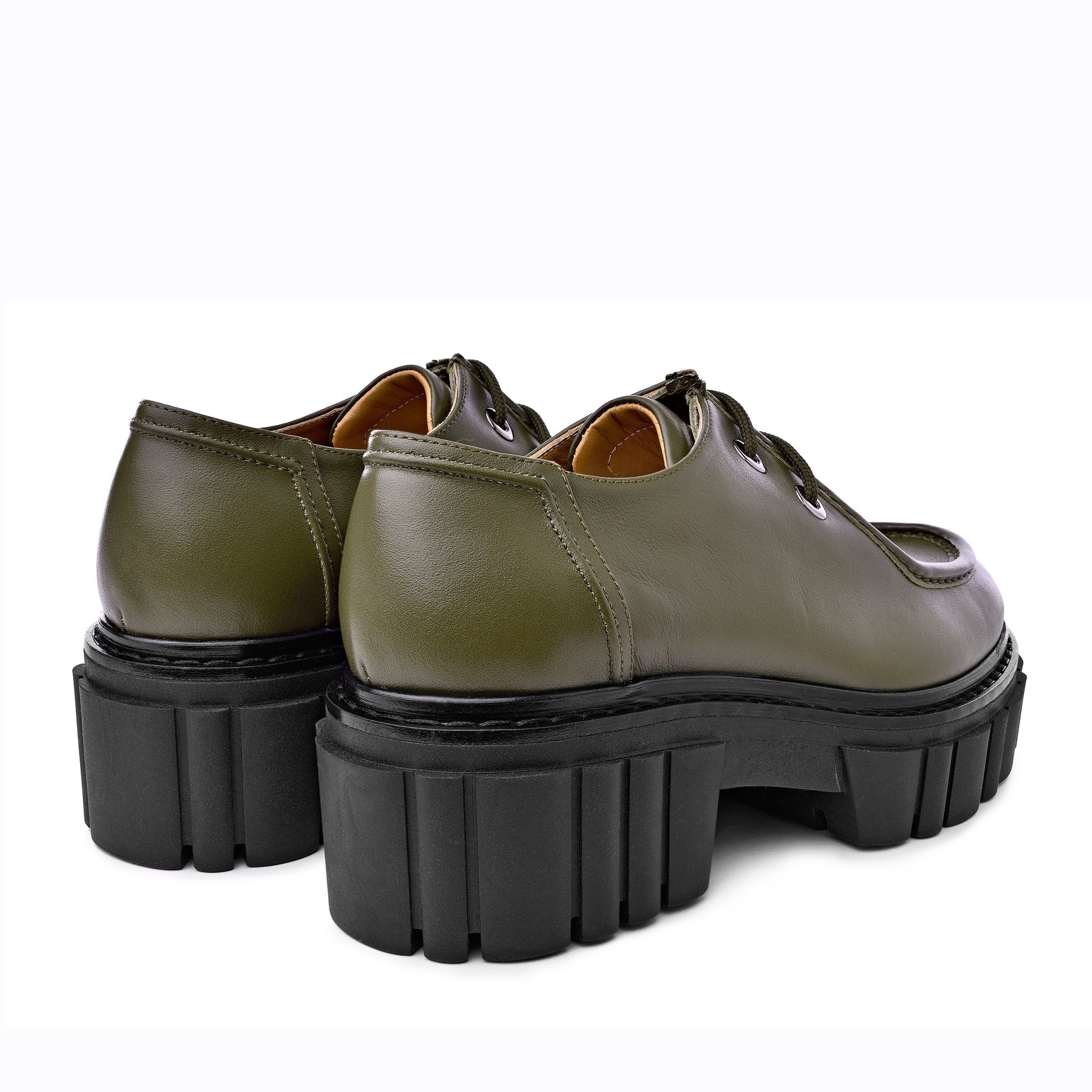 Taka Olive Lace-up Chunky Loafers 2202-02 - 10