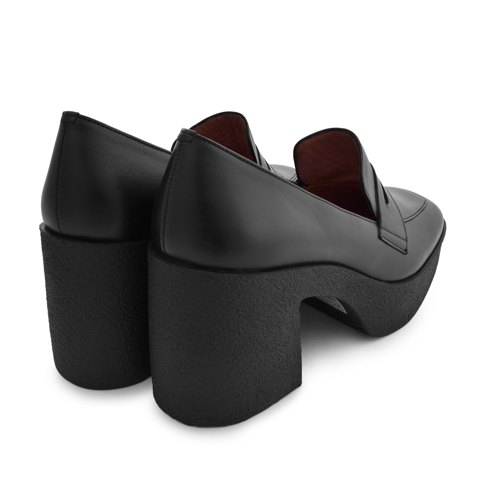 Yoko Black Nappa Leather Chunky Loafers 21031-01-12-7