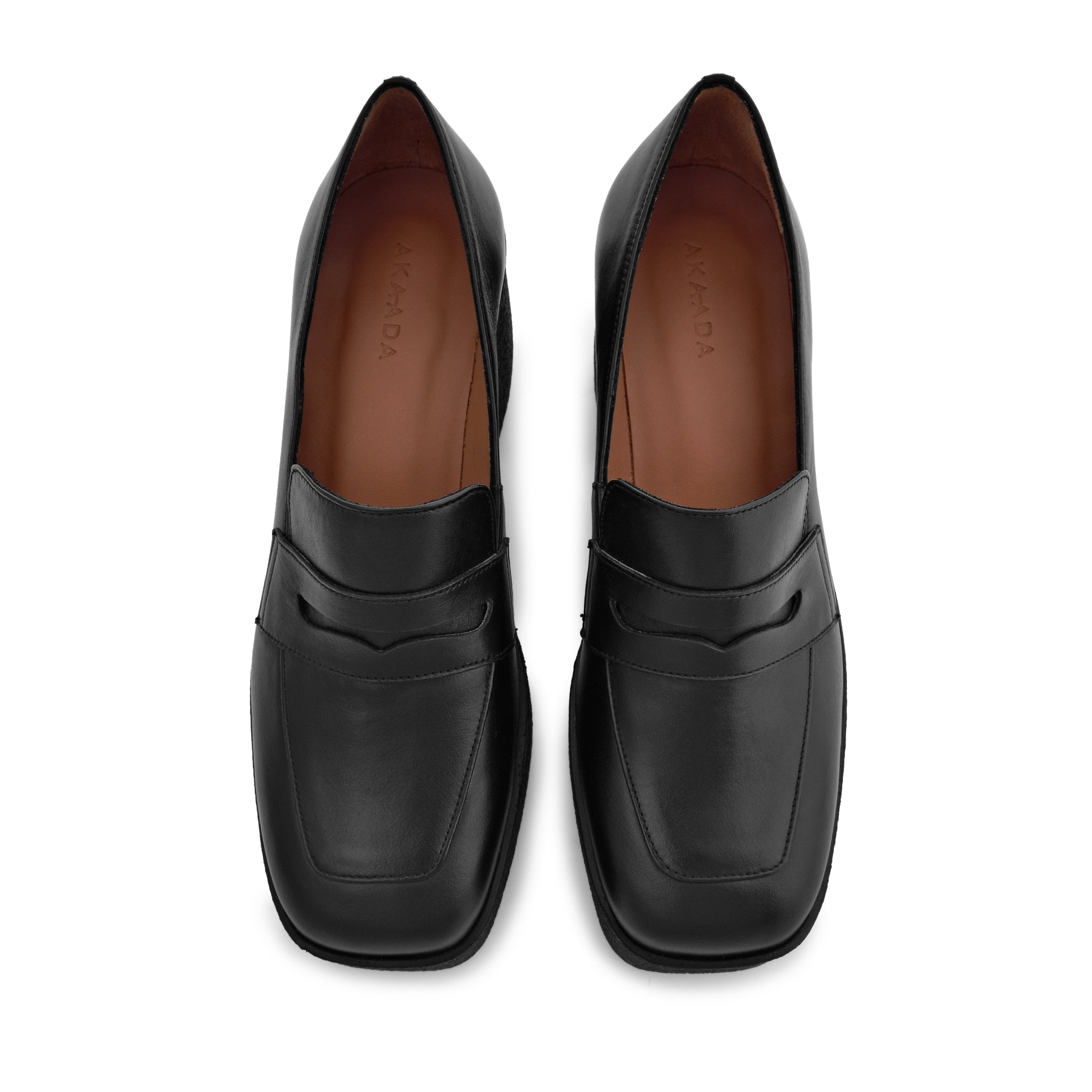 Yoko Black Nappa Leather Chunky Loafers 21031-01-12-5