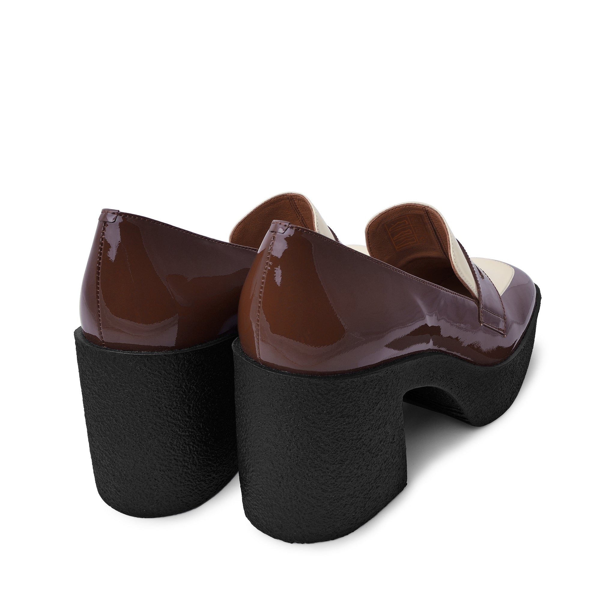 Yoko Caramel Cream Patent Leather Chunky Loafers 21031-01-05 - 8