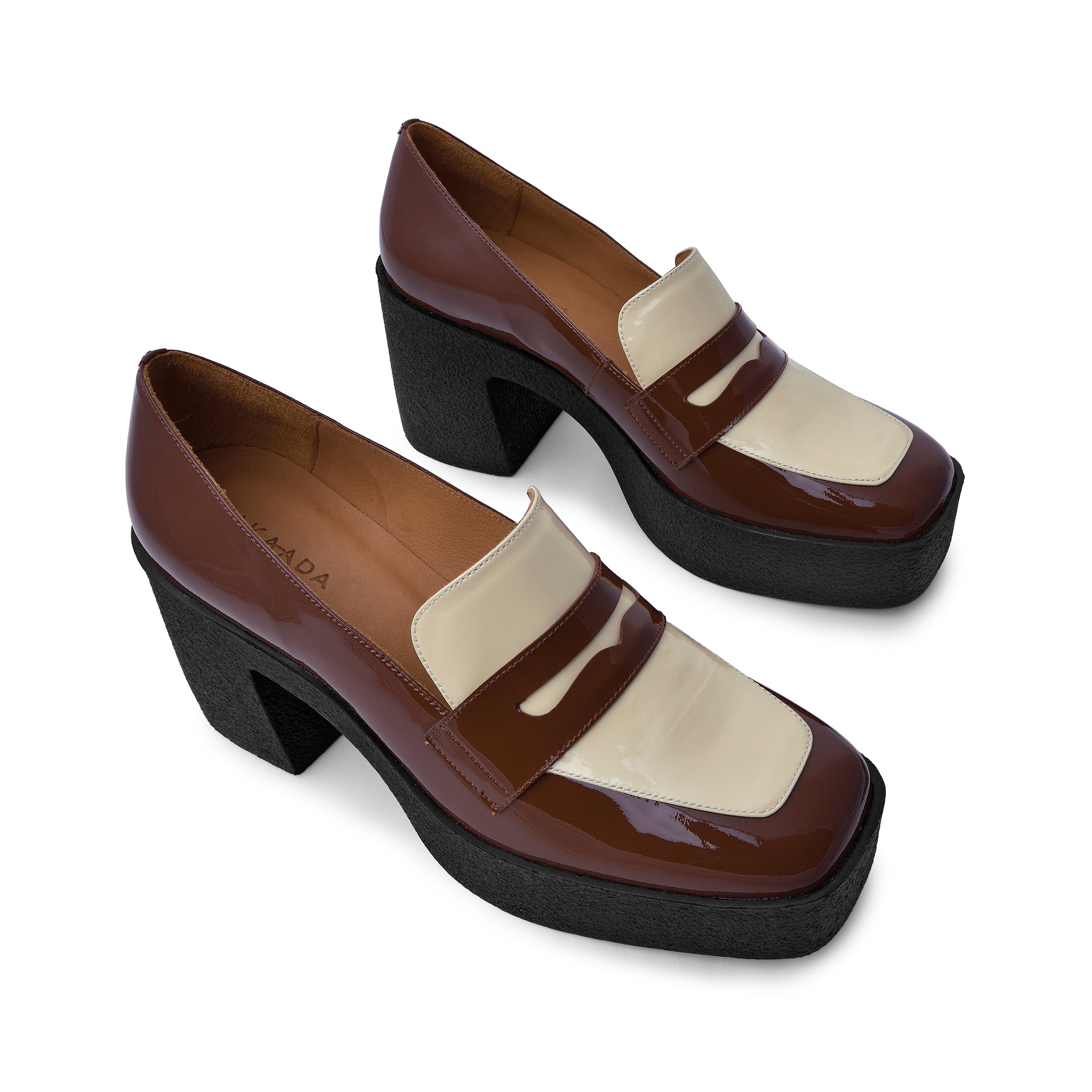 Yoko Caramel Cream Patent Leather Chunky Loafers 21031-01-05 - 6