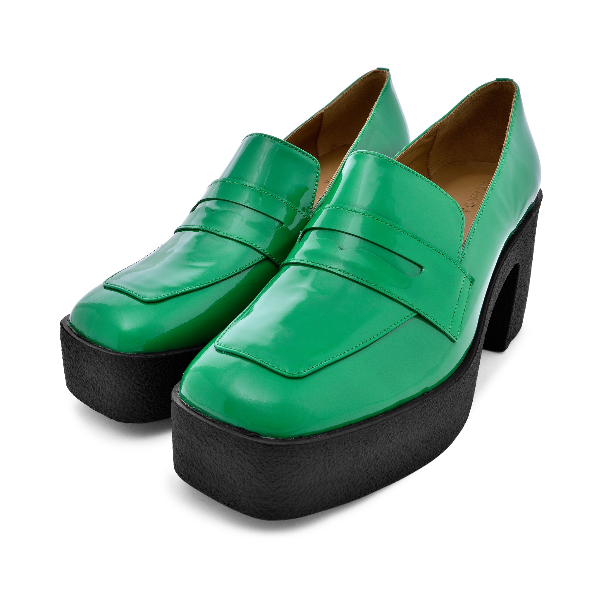 Yoko Forest Green Patent Leather Chunky Loafers 21031-01-08 - 8