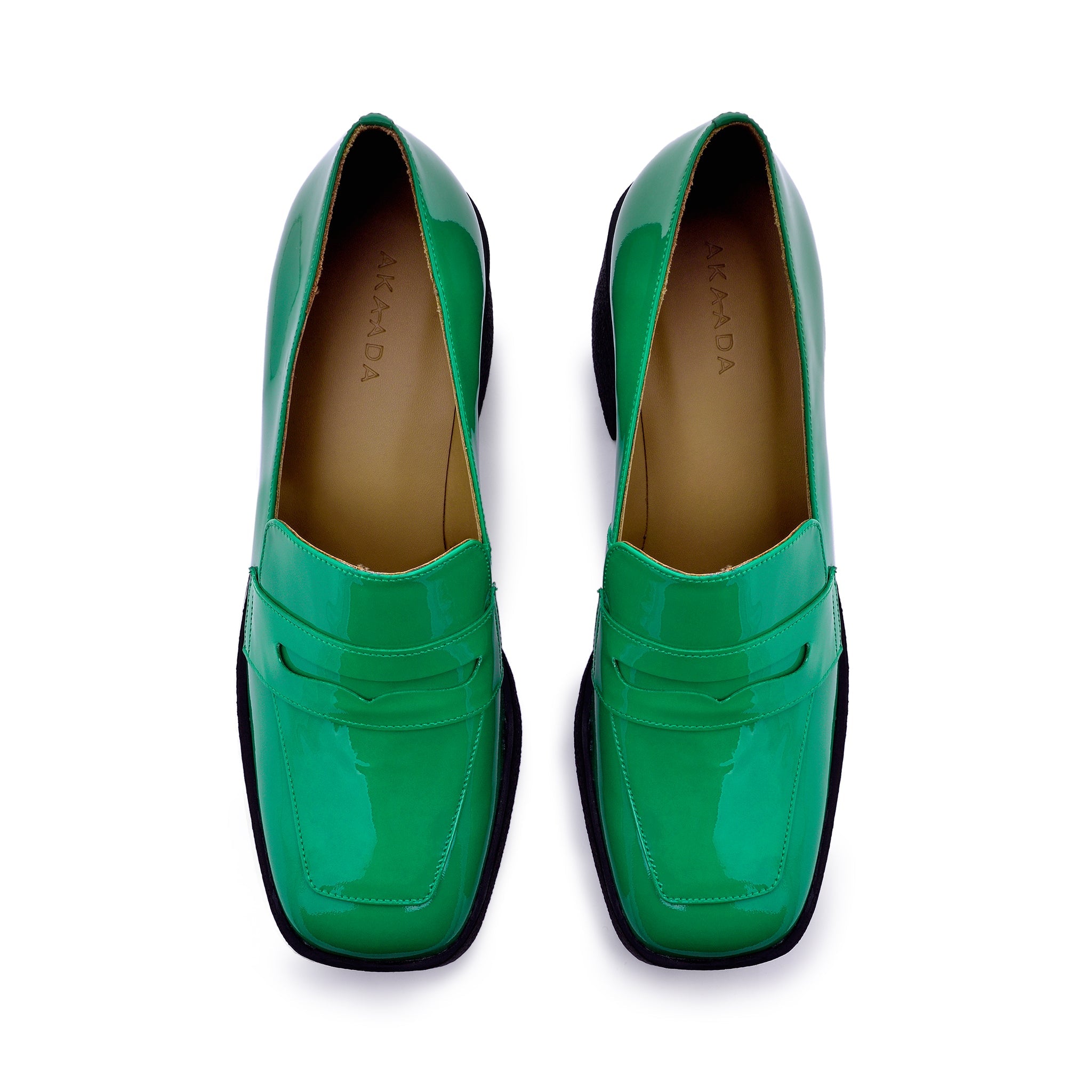 Yoko Forest Green Patent Leather Chunky Loafers 21031-01-08 - 7