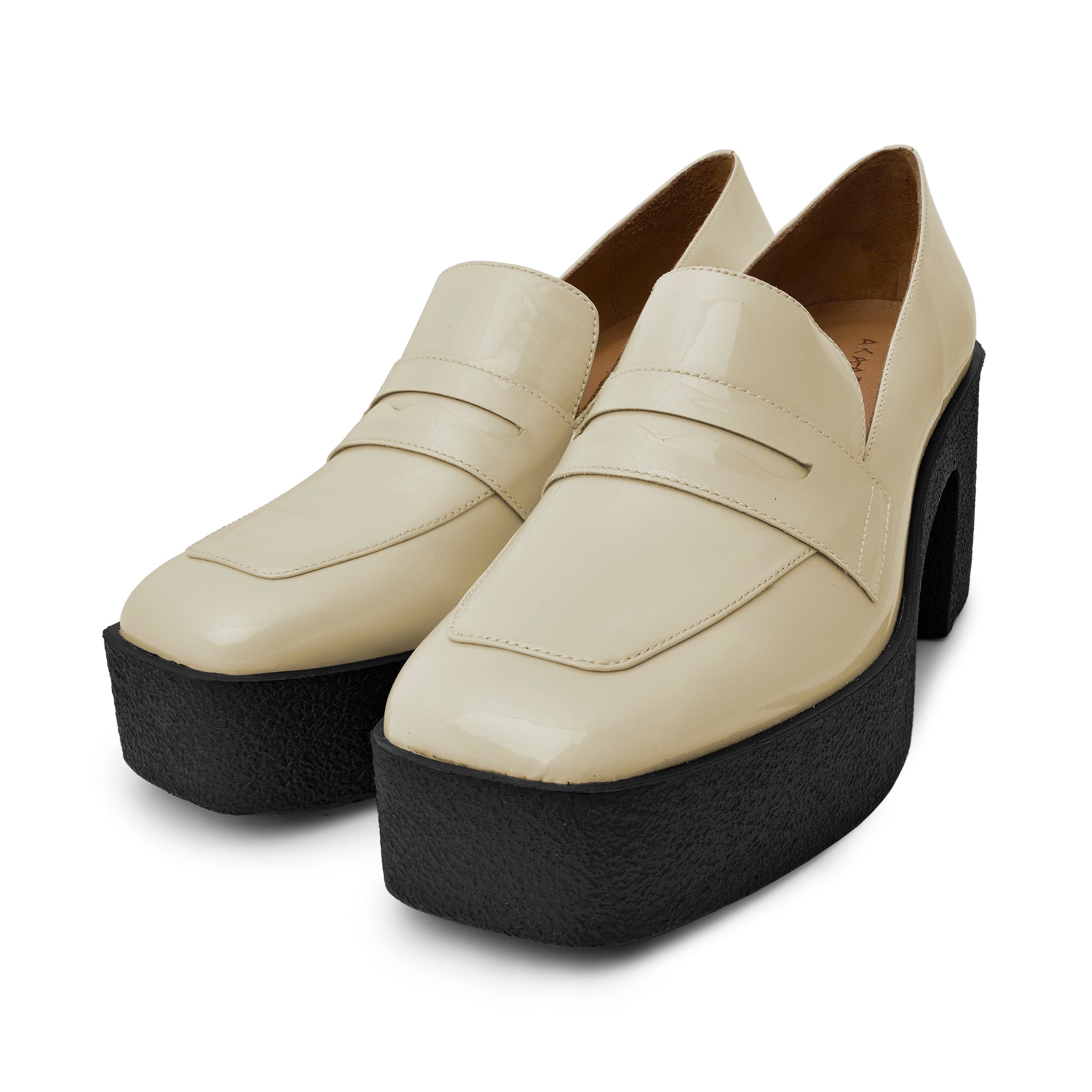 Yoko Cream Patent Leather Chunky Loafers 21031-01-03 -9