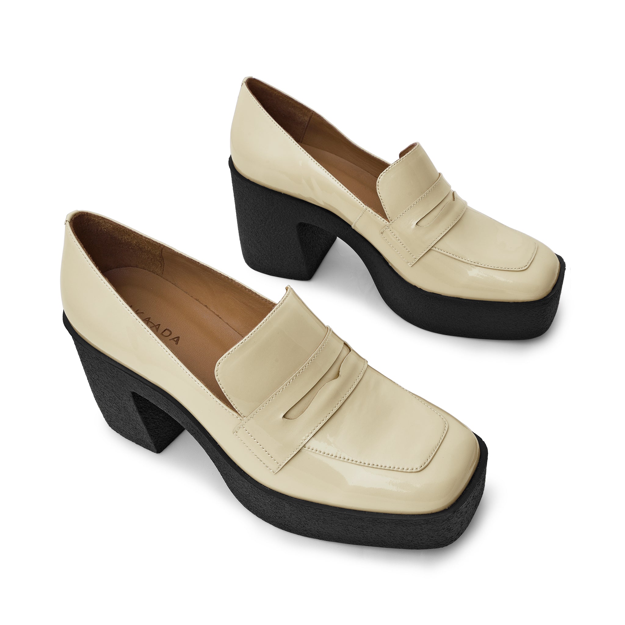 Yoko Cream Patent Leather Chunky Loafers 21031-01-03 -8