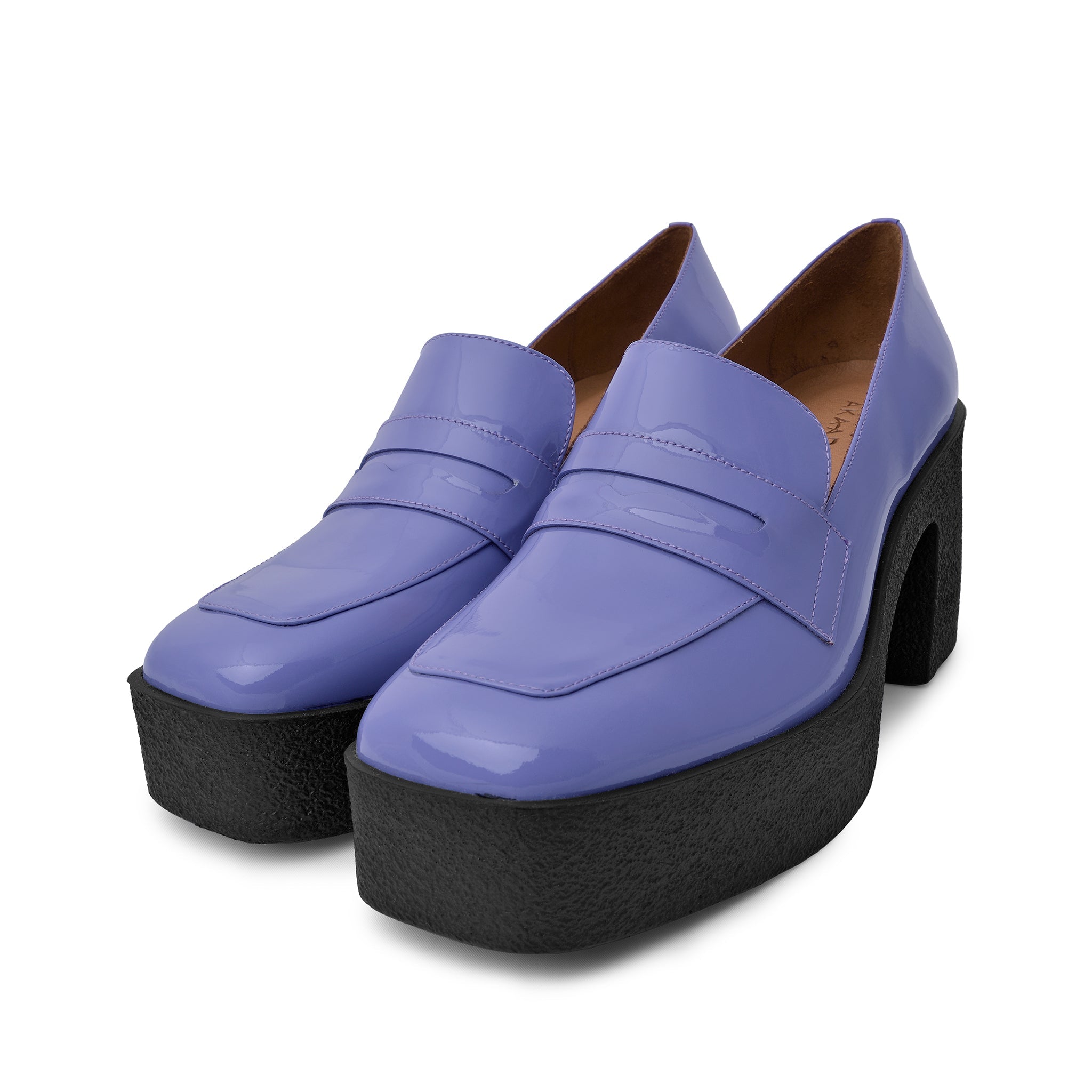 Yoko Lilac Patent Leather Chunky Loafers 21031-01-04 -10