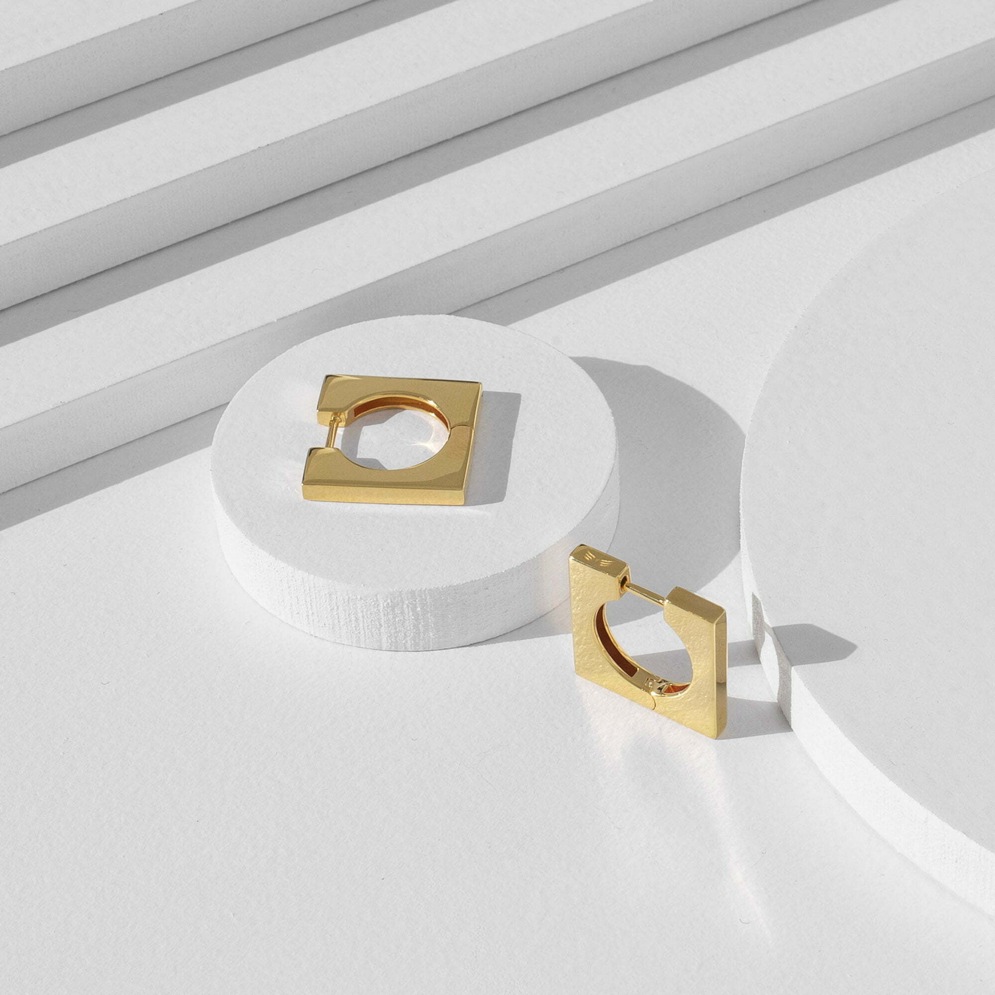 Square Earrings • 18K Gold Vermeil