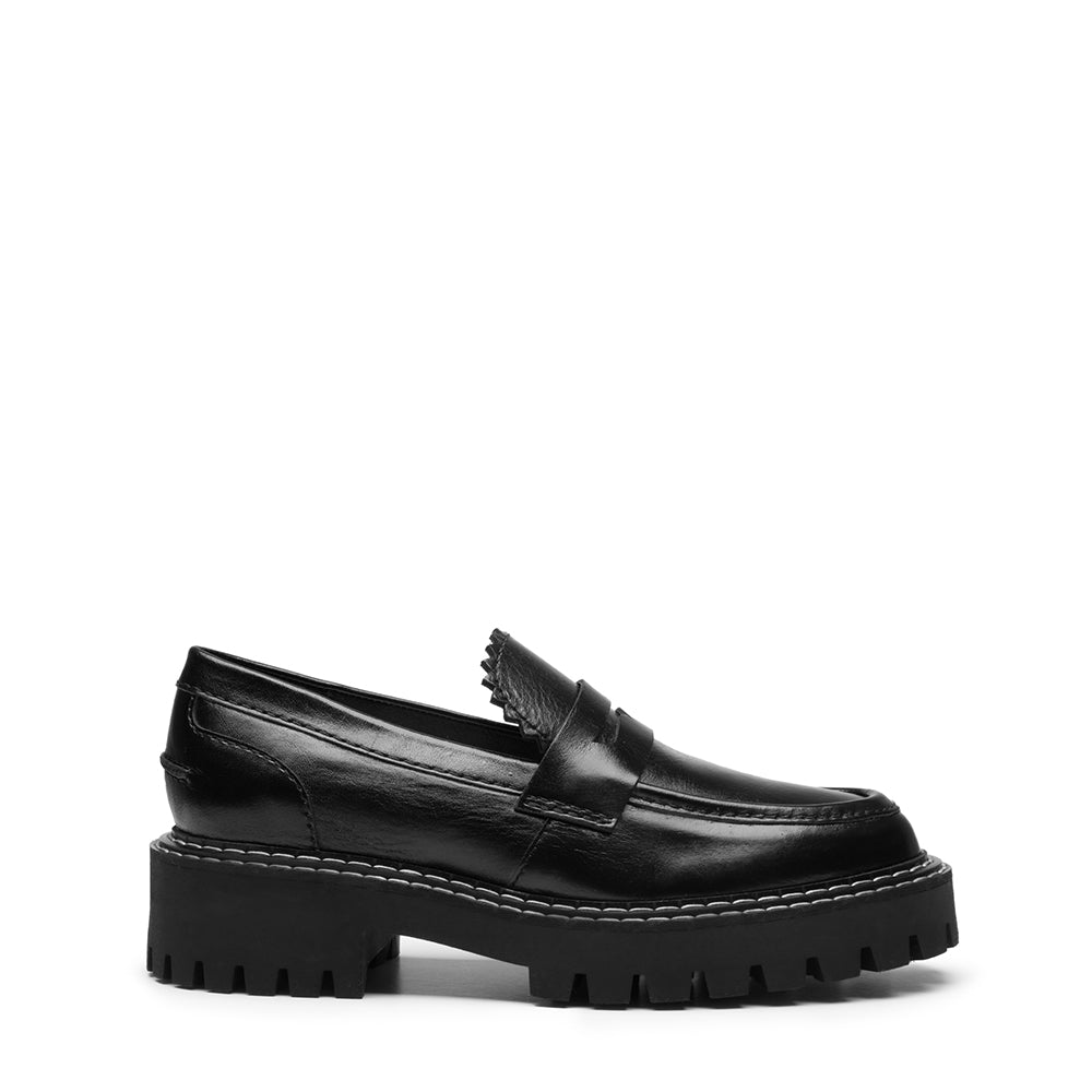 Matter Black Leather Loafers LAST1679 - 1