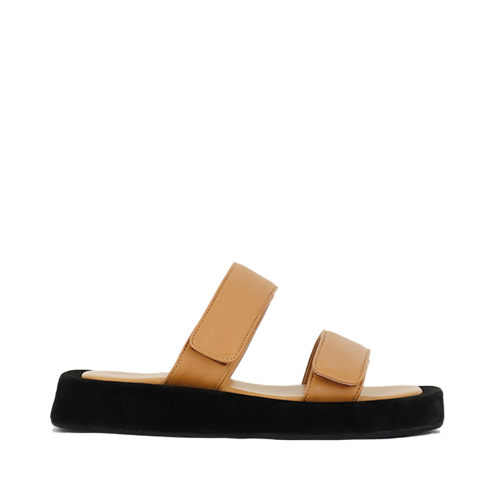 Mila Beige Leather Straps Sandals MILA5004 - 1
