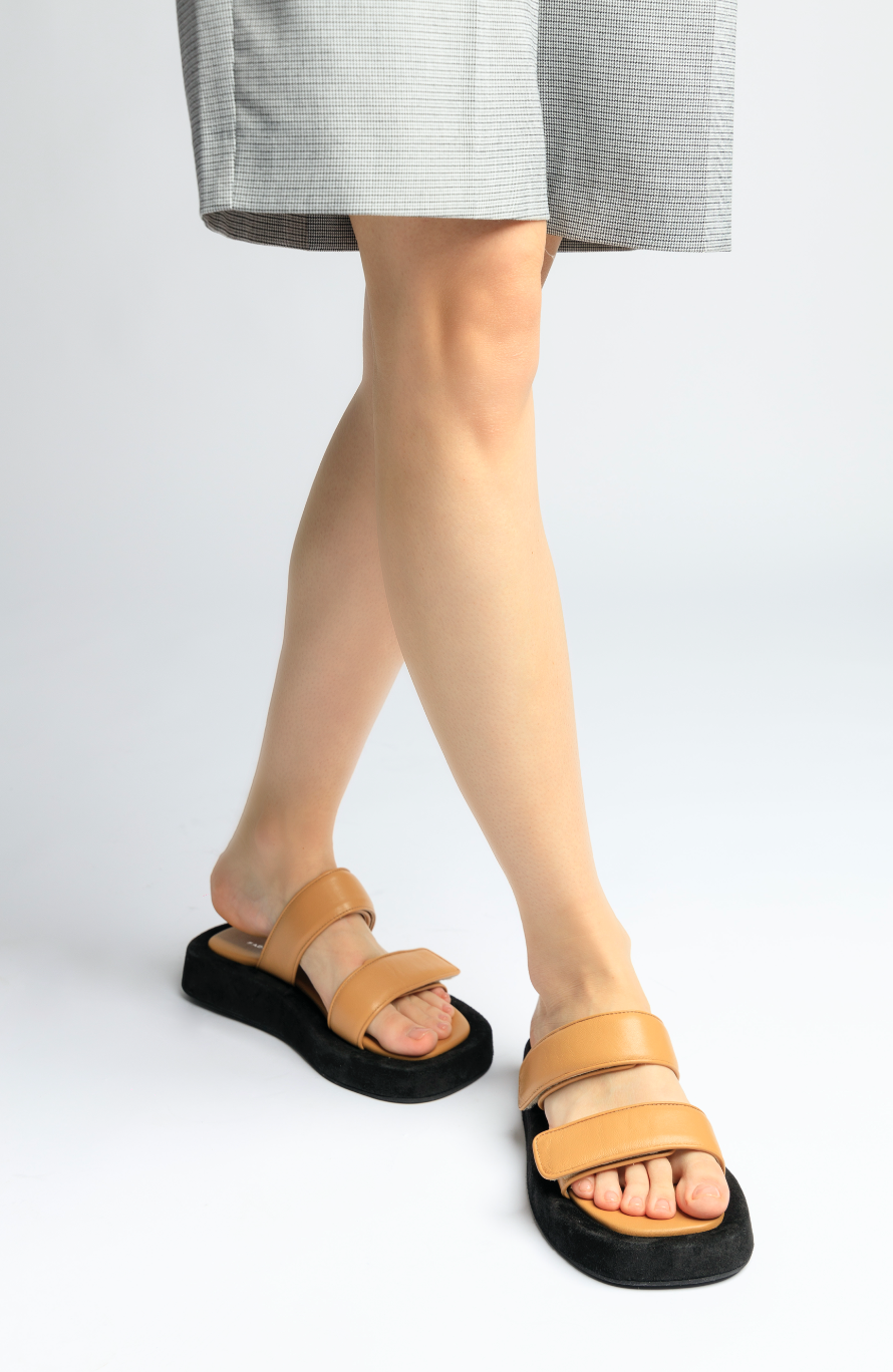Mila Beige Leather Straps Sandals MILA5004 - 7