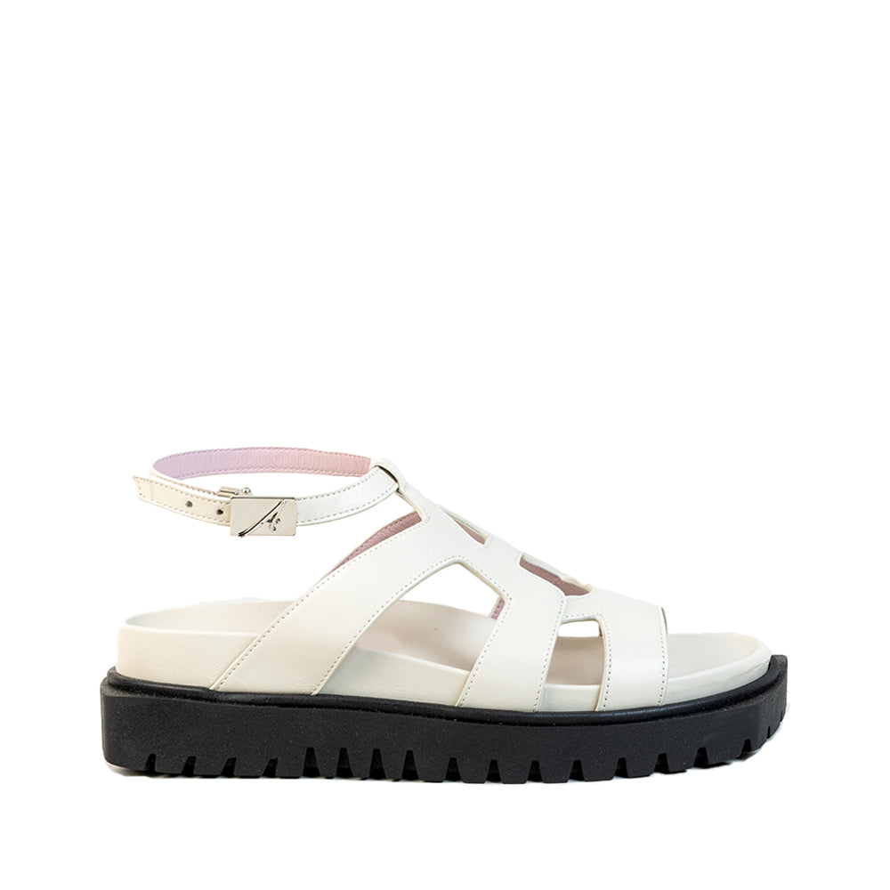 Nami Off White Leather Sandals AMA1002-OFFWHITE - 1