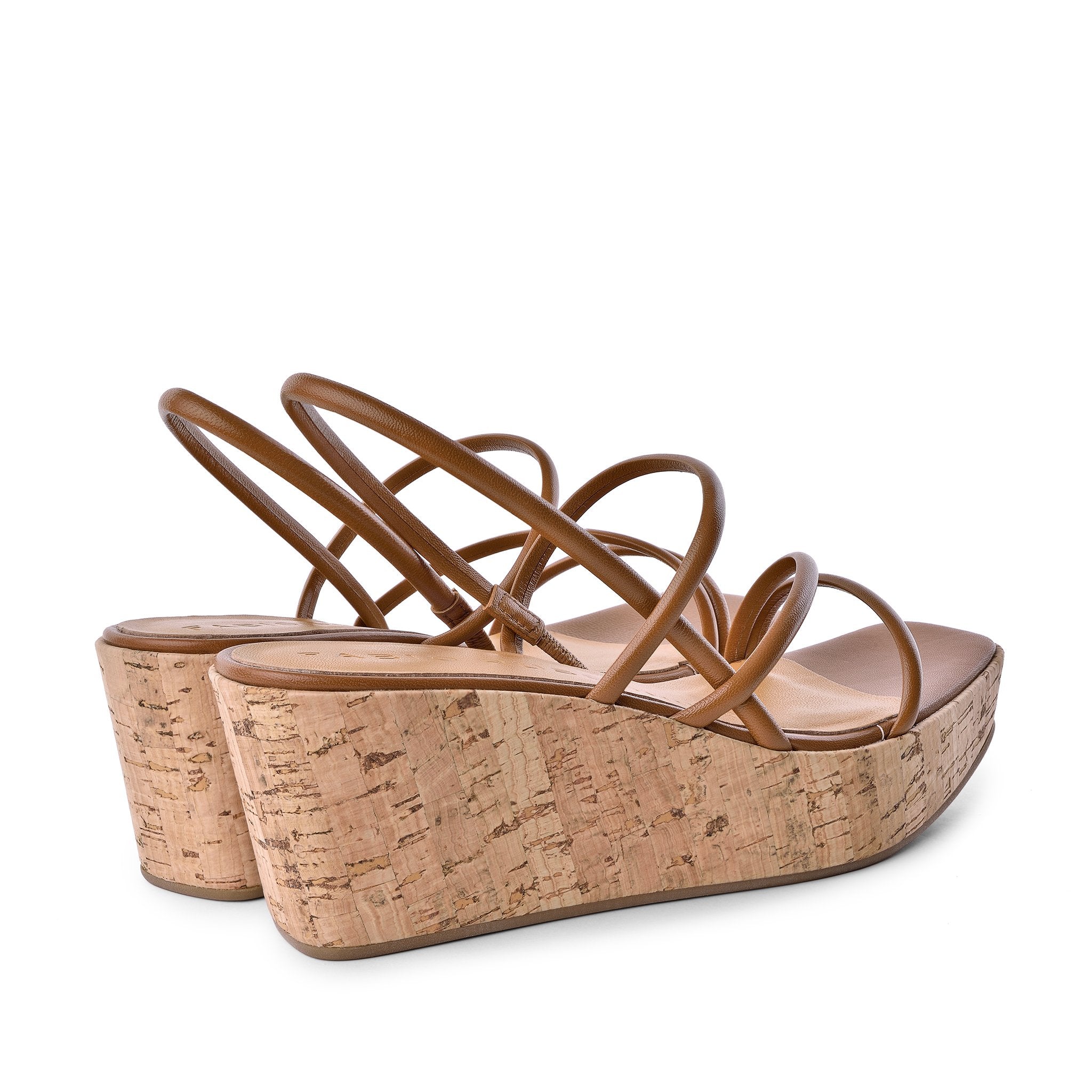 Effe Cognac Cork Platform Sandals 1183CUOIO - 7