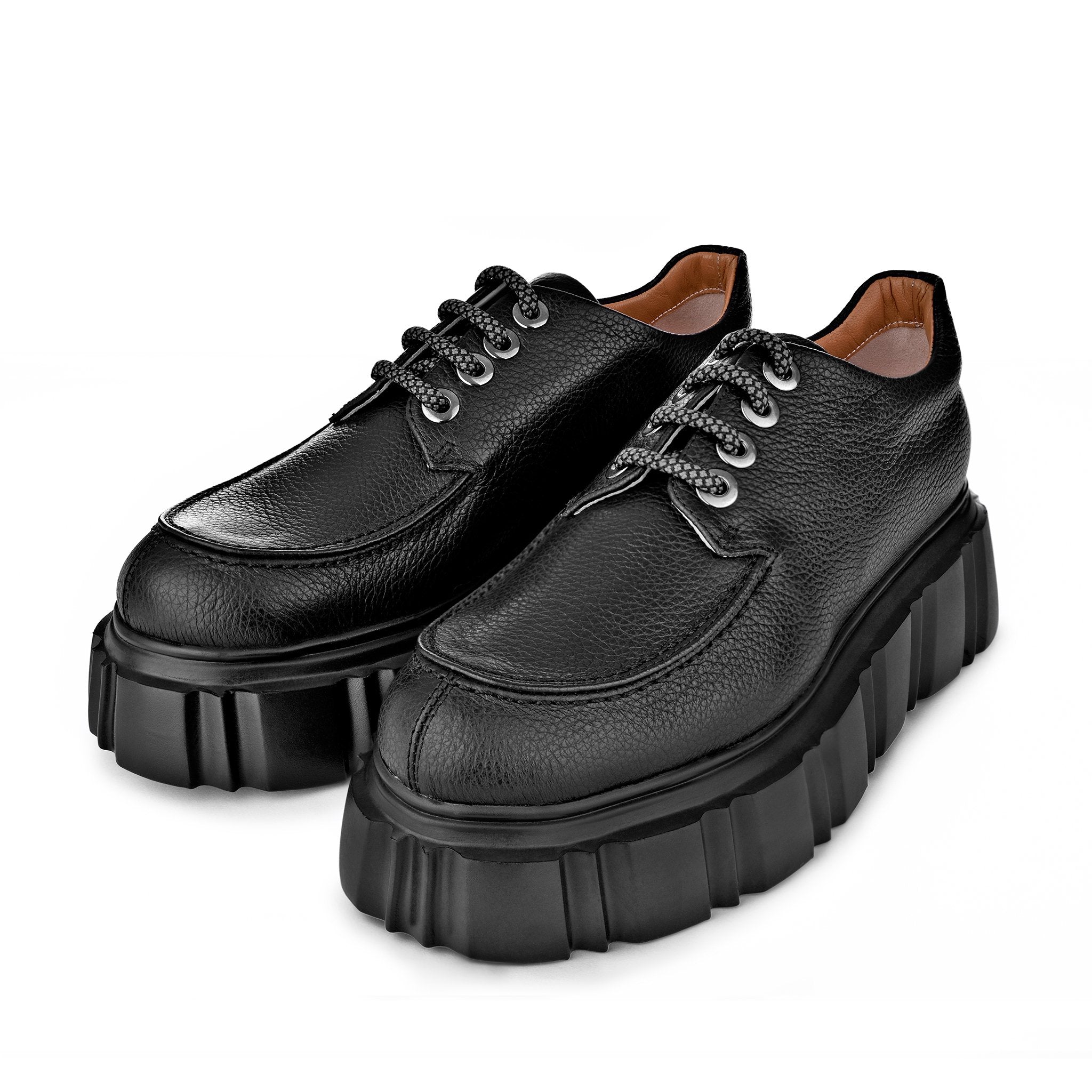 Jun Black Lace-Up Loafers 2210-01 - 05
