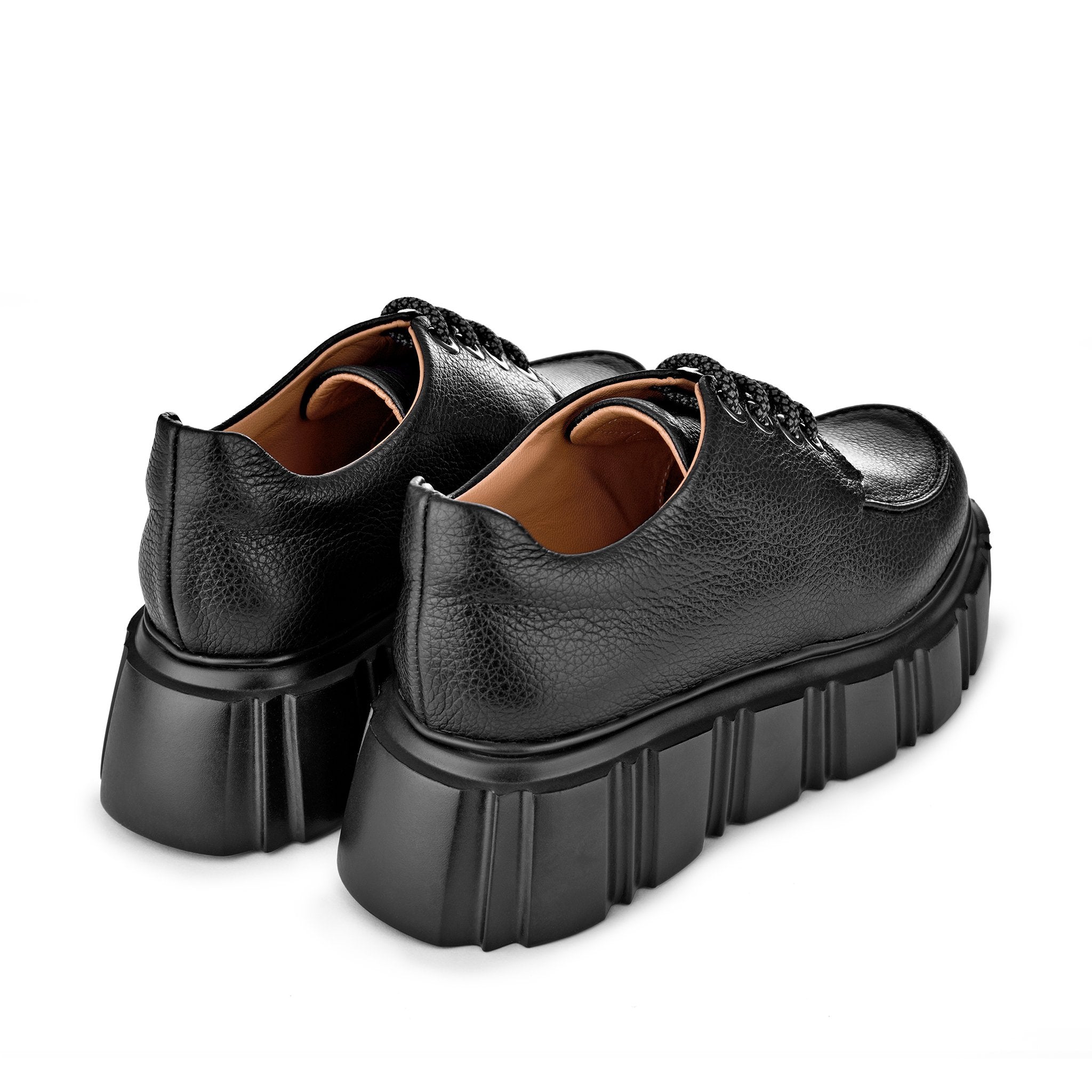 Jun Black Lace-Up Loafers 2210-01 - 04