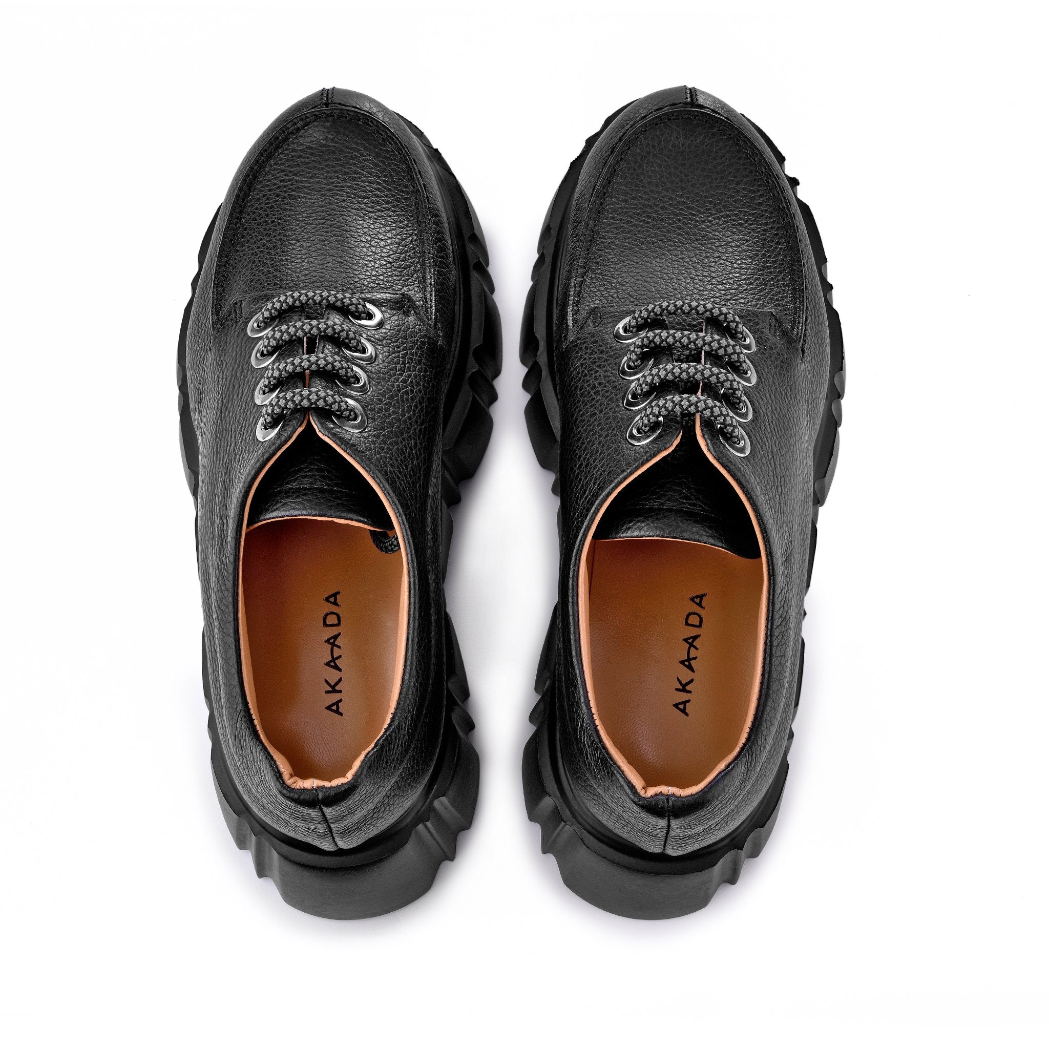 Jun Black Lace-Up Loafers 2210-01 - 03