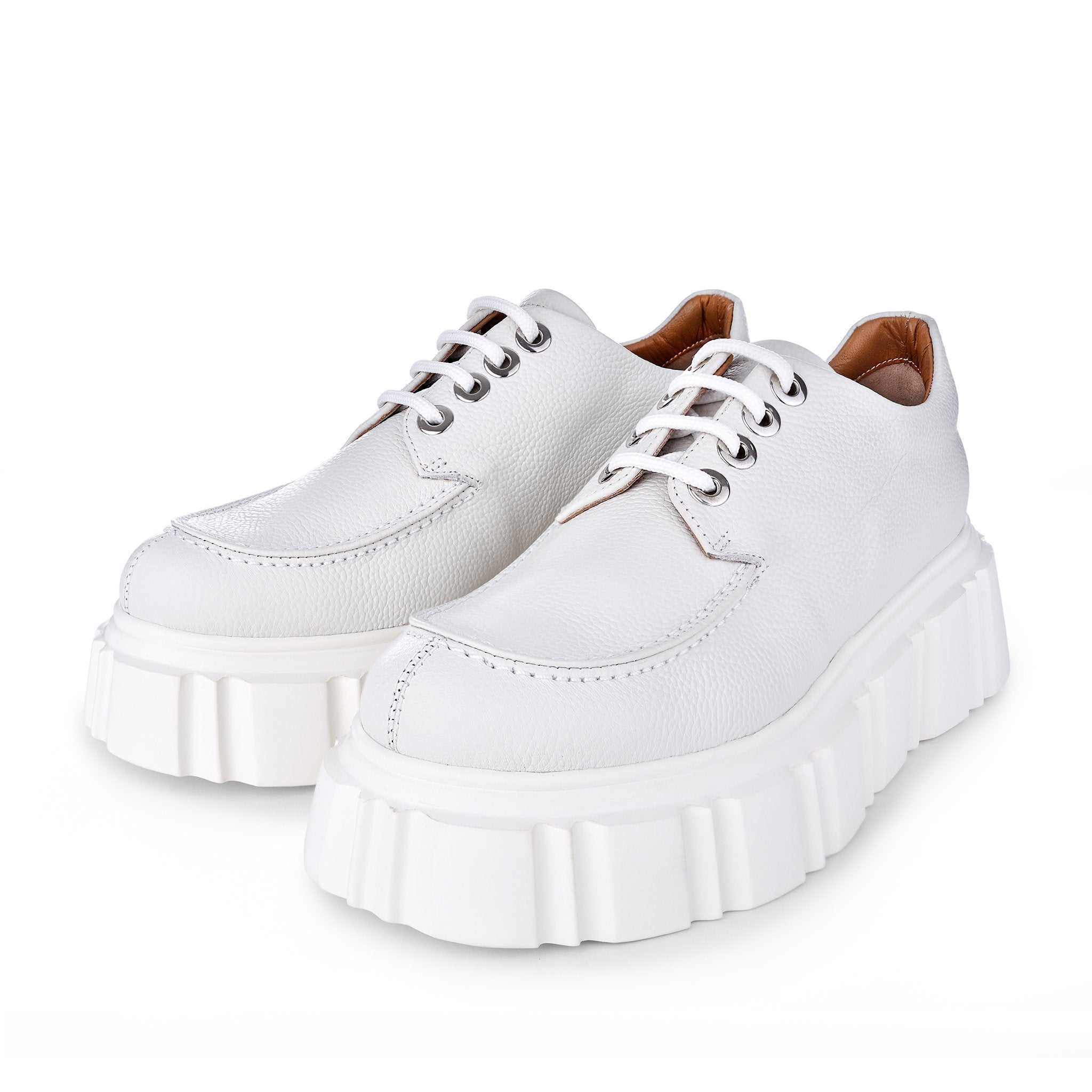 Jun Off White Lace-Up Loafers 2210-02 - 06