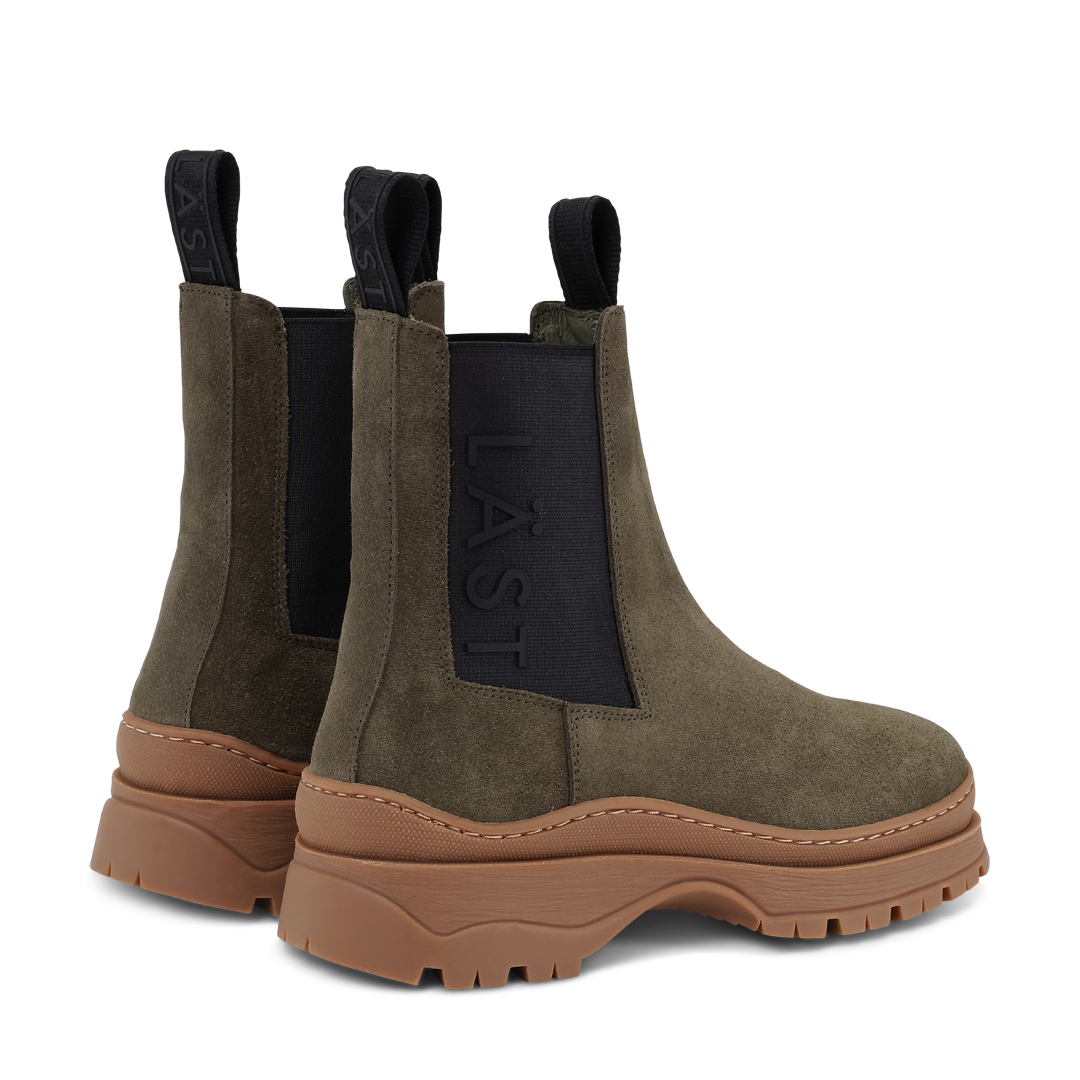 Powder Chelsea Suede Olive Boots LAST1299 - 3