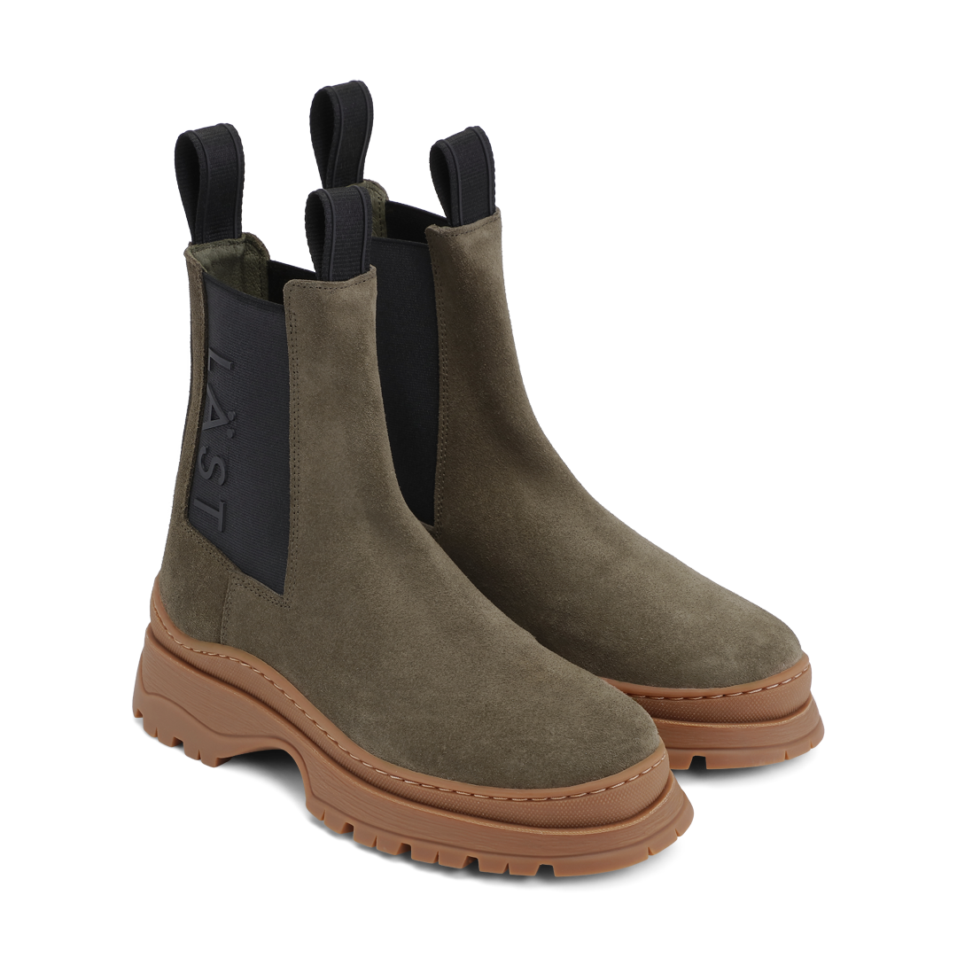 Powder Chelsea Suede Olive Boots LAST1299 - 2