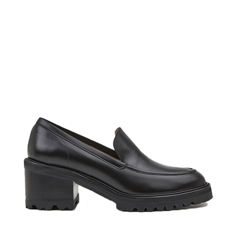 Saga Black Leather Heeled Loafers 22020423501-001-1