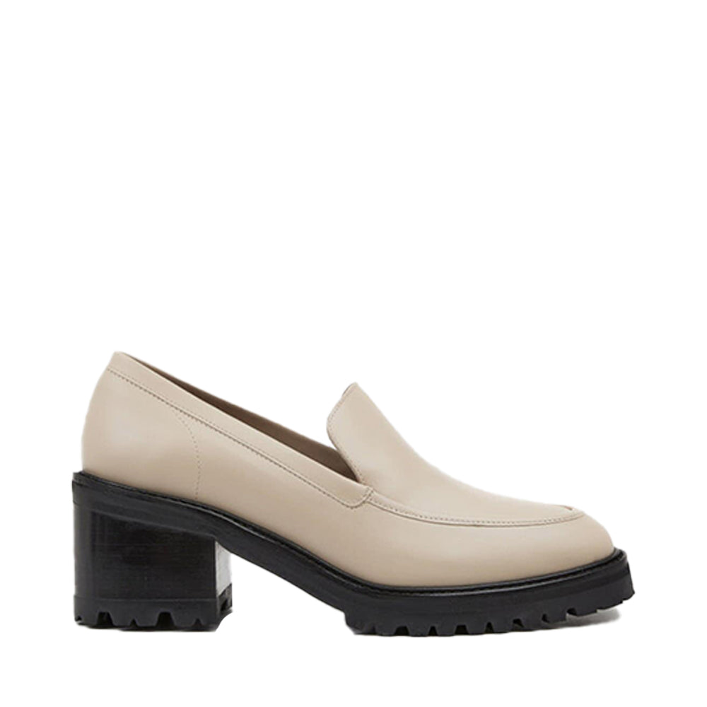 Saga Creme Leather Heeled Loafers 22020423501-015-1