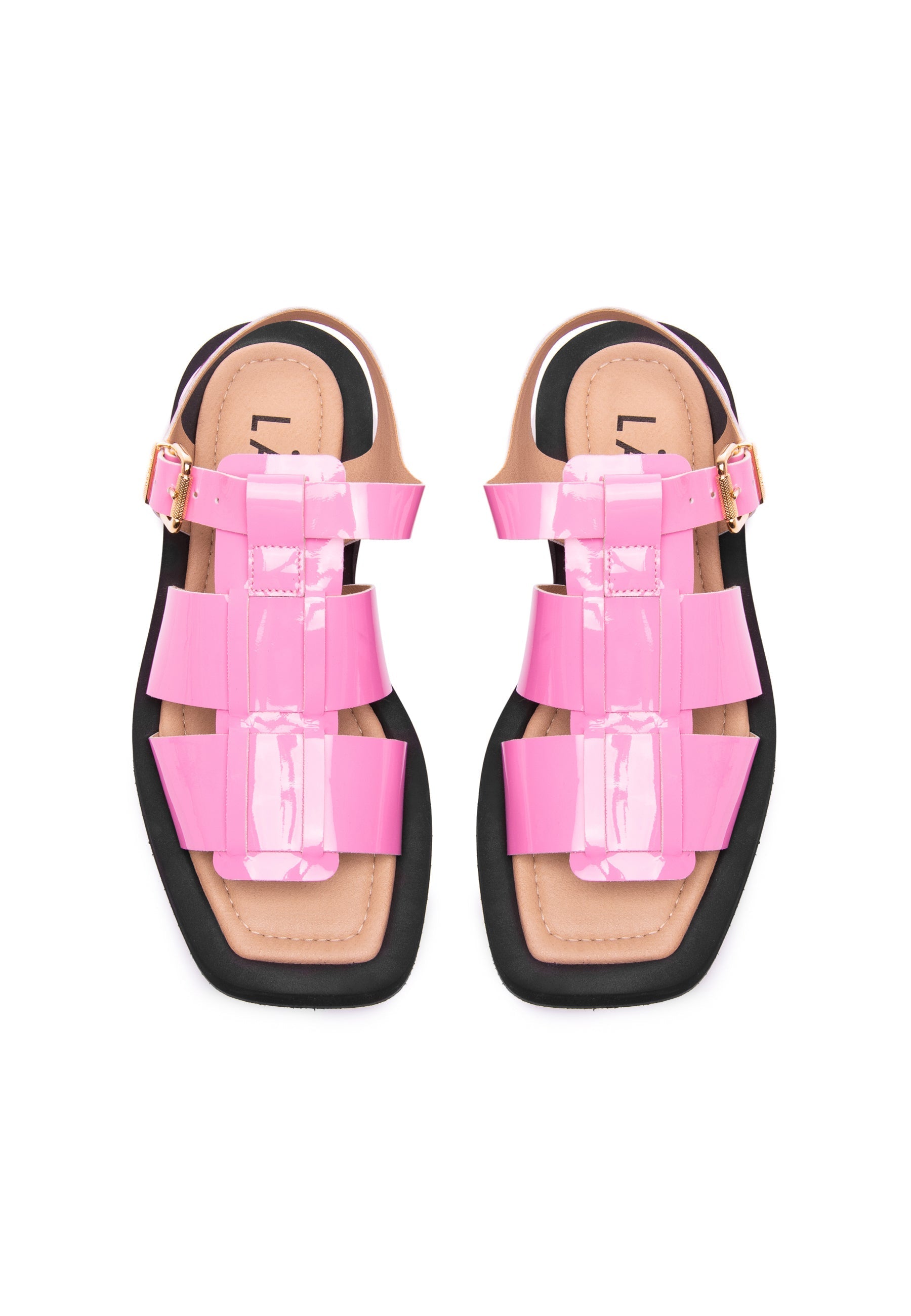 LÄST Samantha - Patent Leather - Pink Sandals Pink