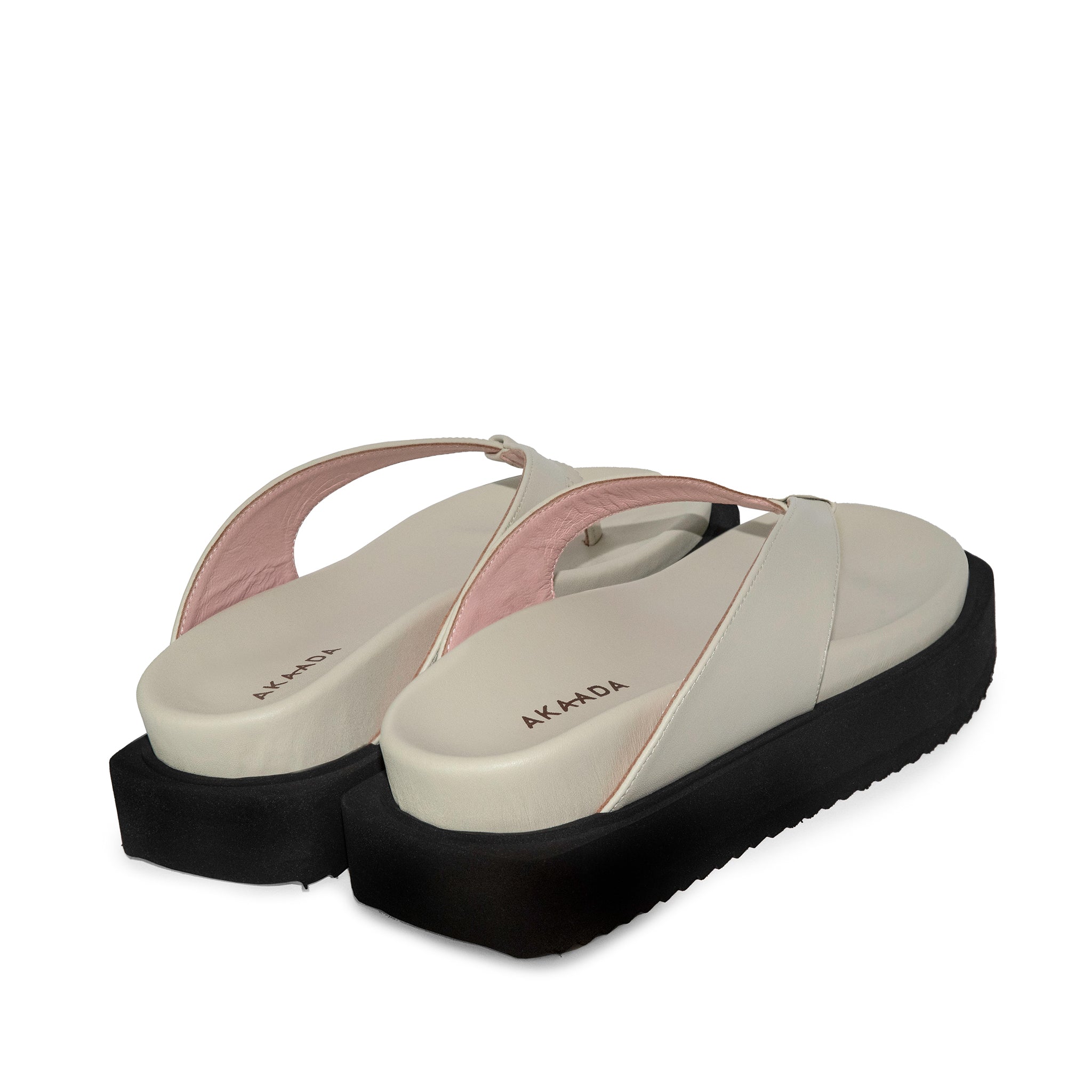 Sora Off White Leather Sandals LES23127-OFFWHITE-3