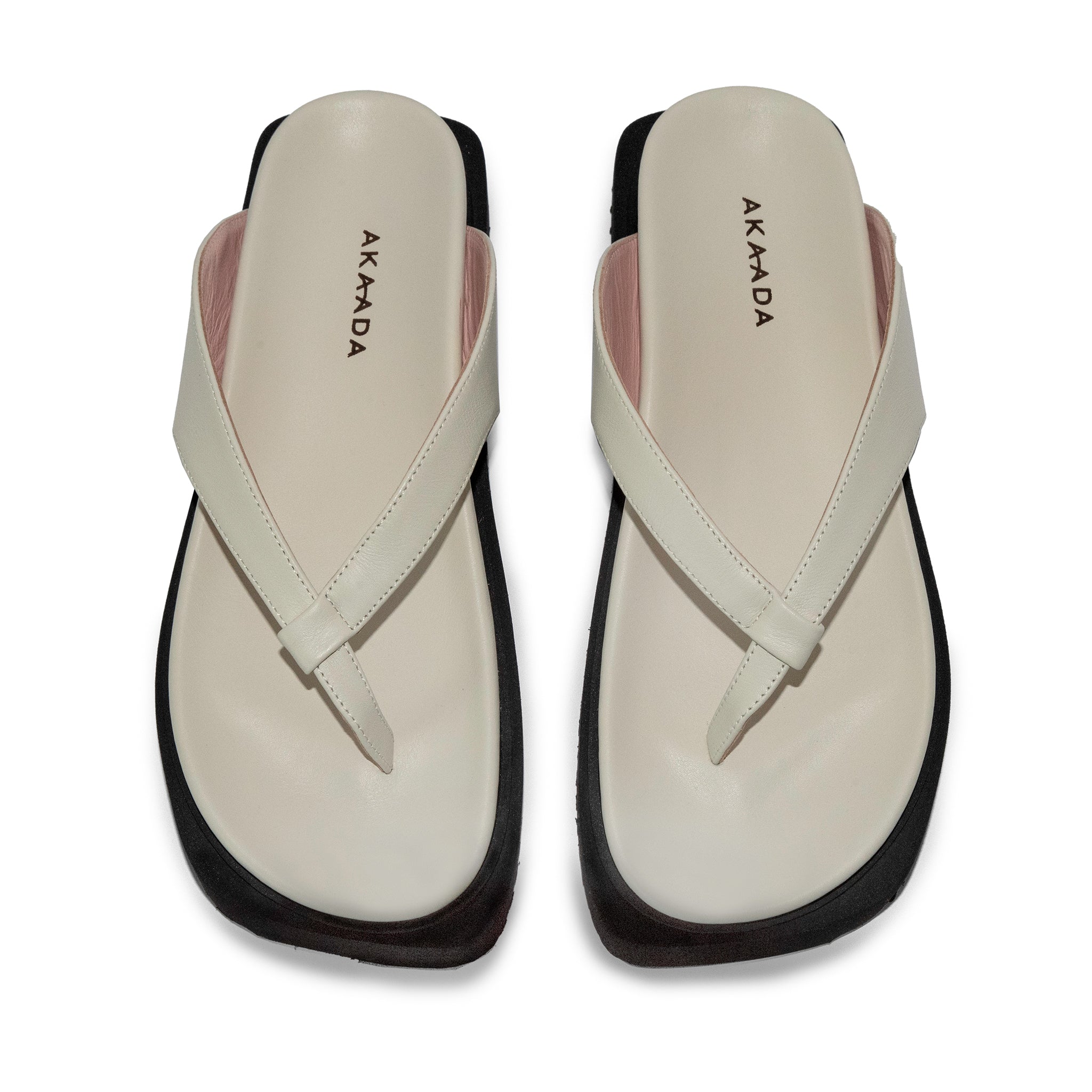 Sora Off White Leather Sandals LES23127-OFFWHITE-5