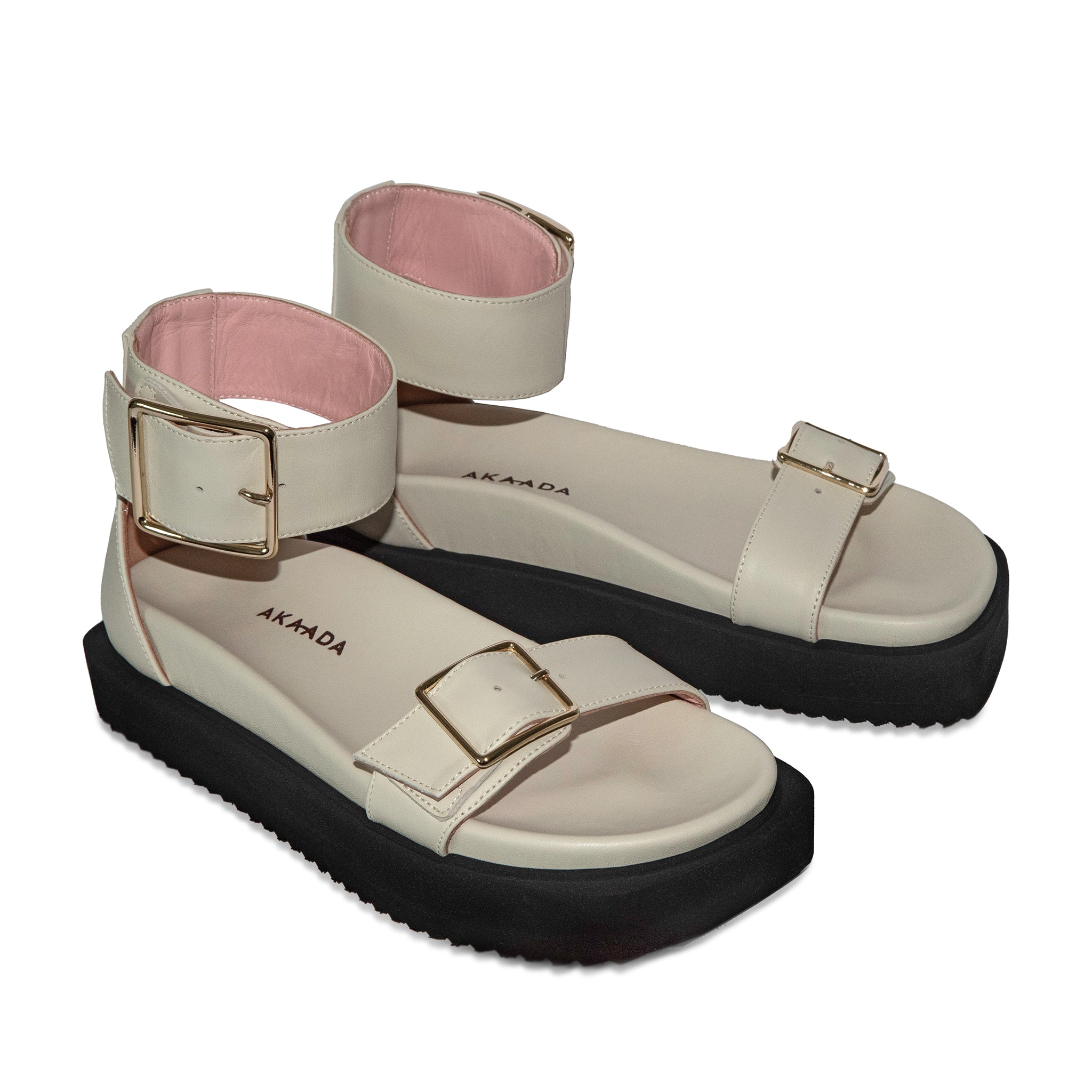 Maru Off White Leather Sandals LES7487-OFFWHITE - 2