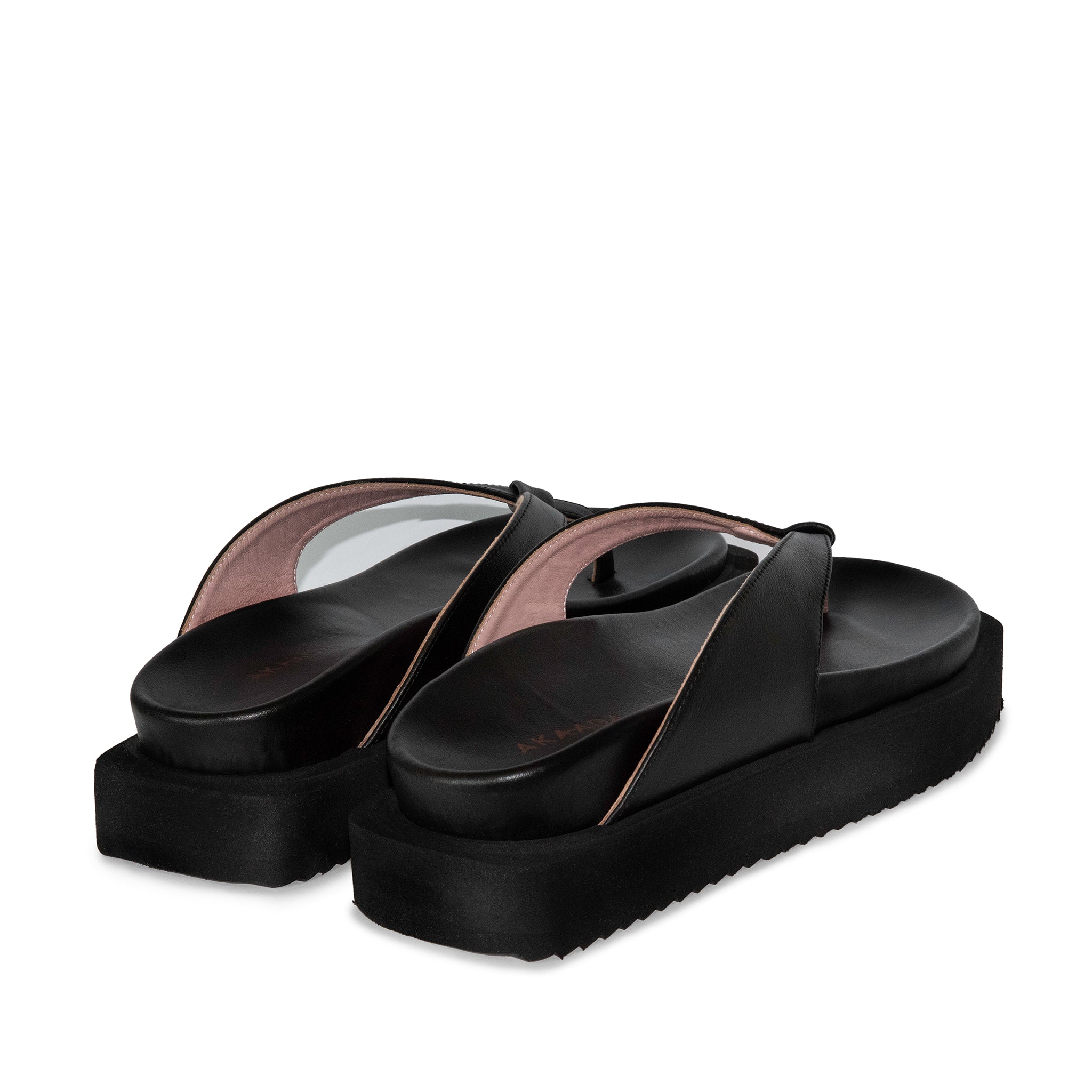Sora Black Leather Sandals LES23127-BLACK - 5
