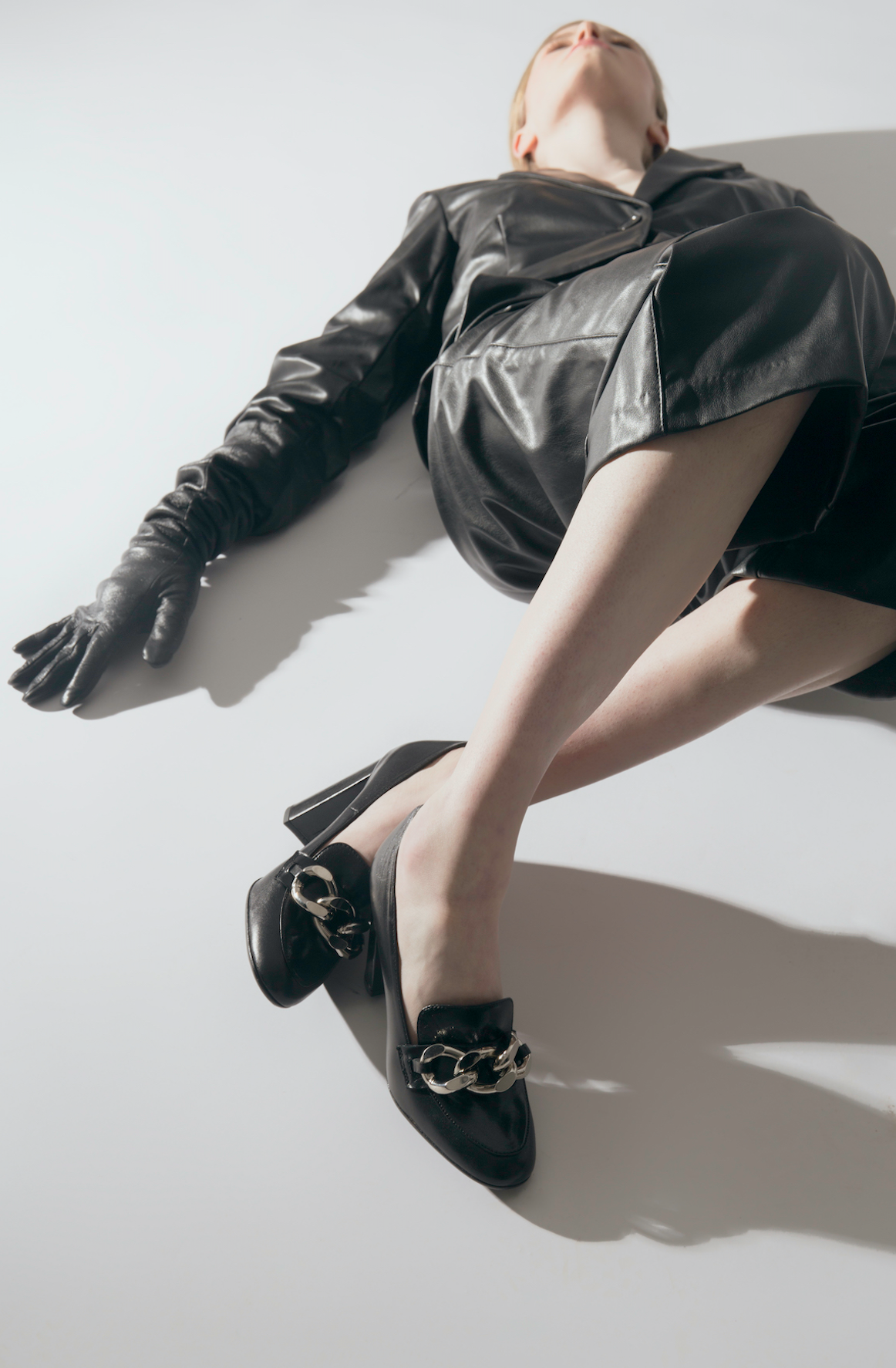 Mai Black Leather Shoes Heels - 2