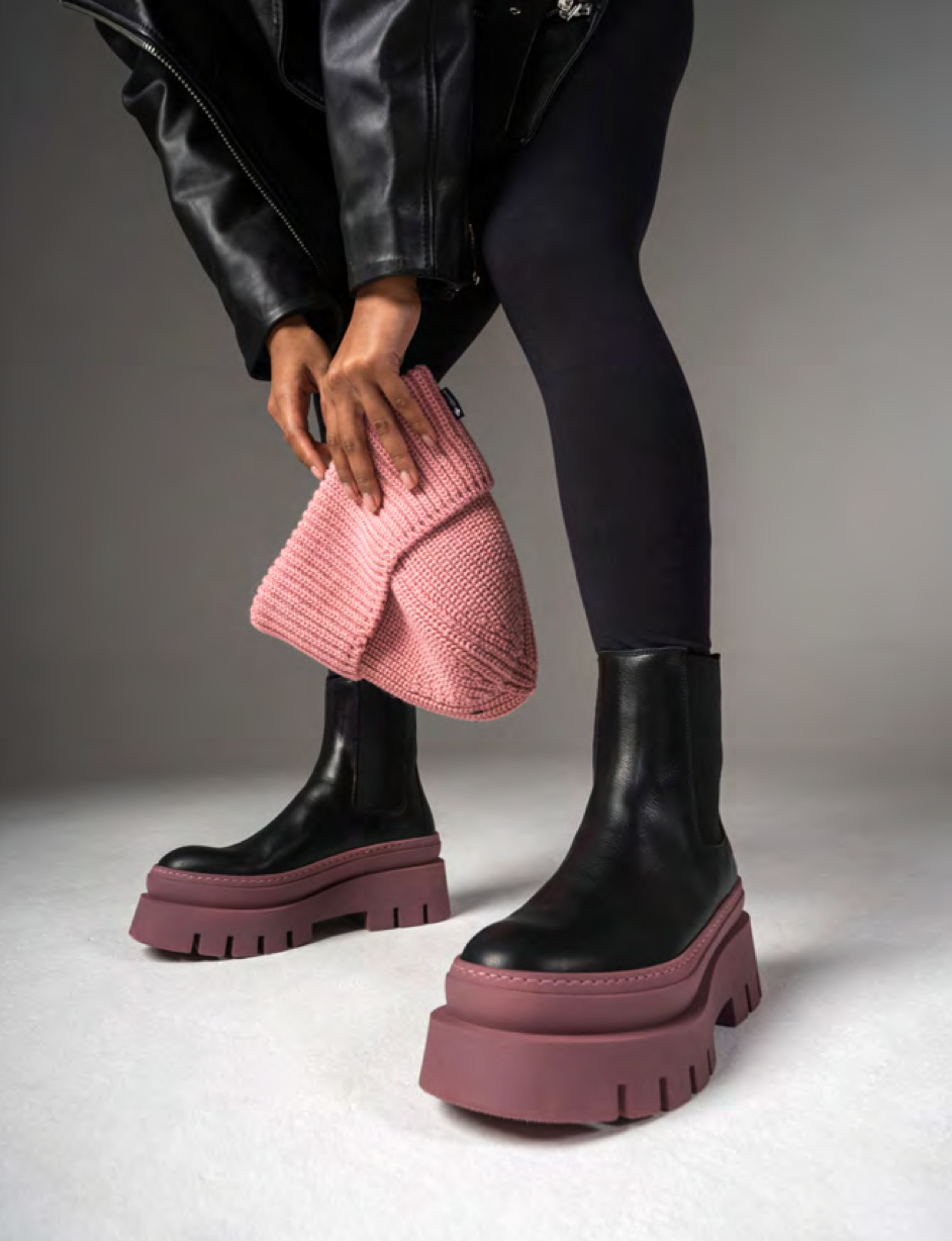Vitello Black Fuchsia Chelsea Boots CPH686_FUCHSIA - 2