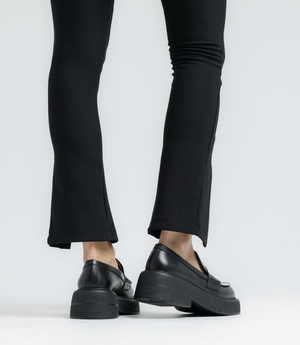 Tomi Strass Black Leather Chunky Loafers F208_BLACK - 10