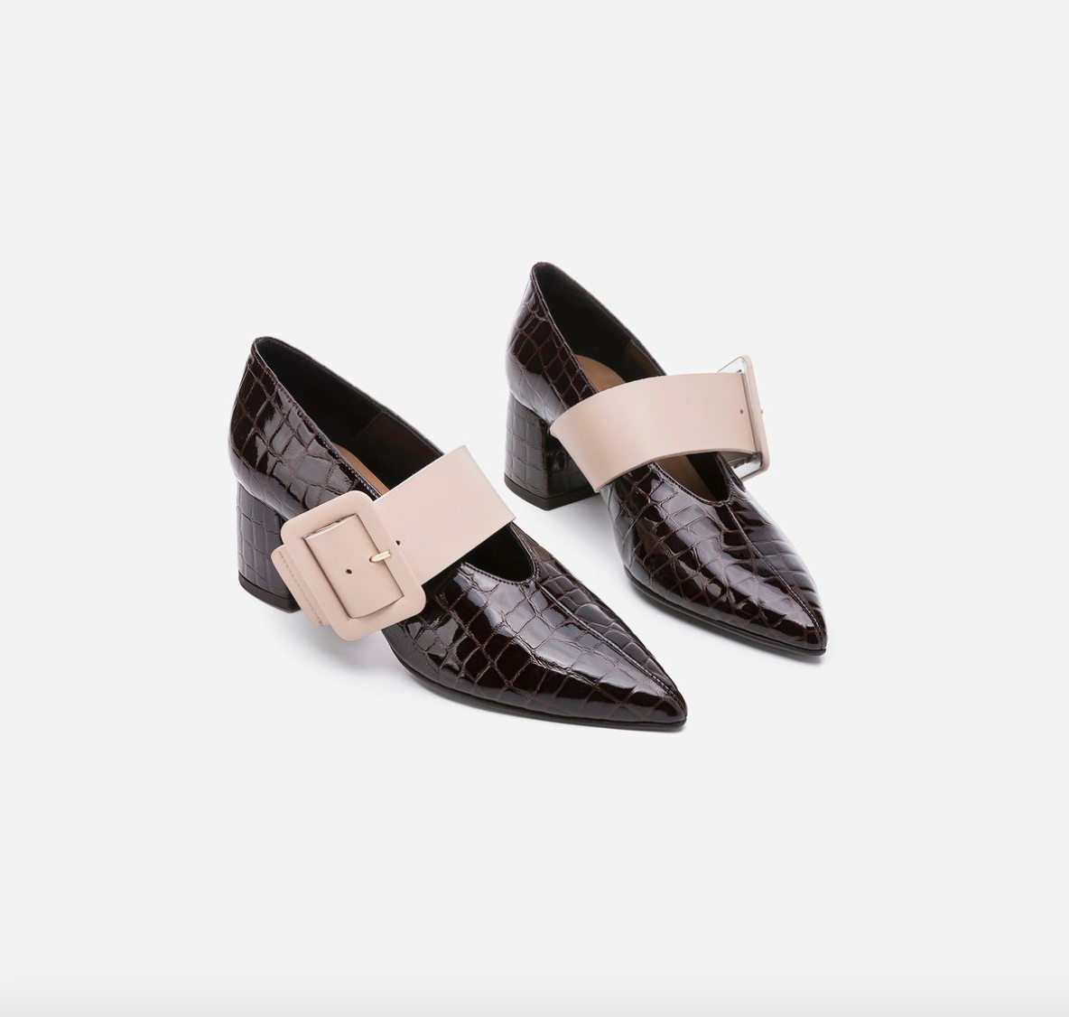 Alba Pecan Reptile Nappa Shoes Heels 19020404301-006 - 2