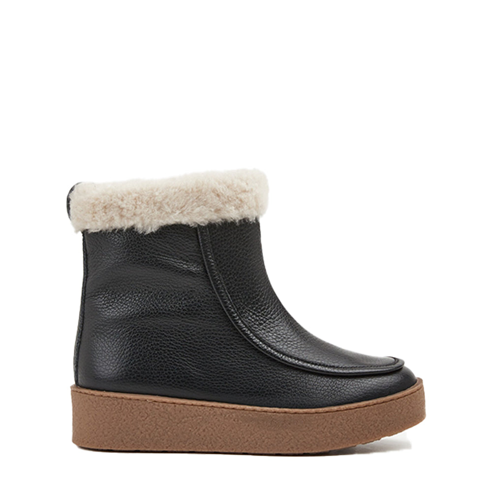Simone Black Leather Winter Boots 22020923601-001 -1