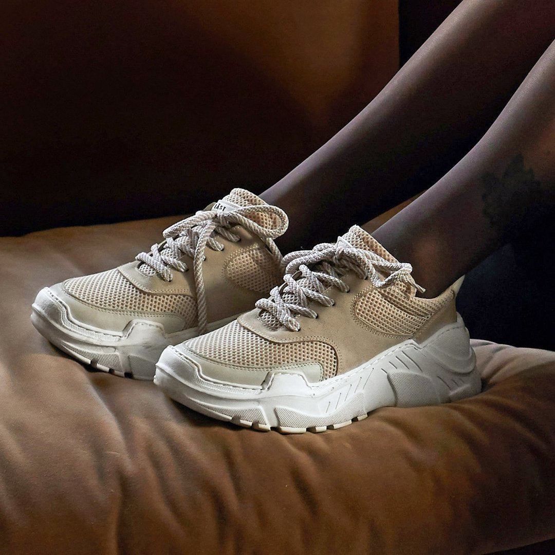 Sprint Mesh Beige Chunky Sneakers - 8