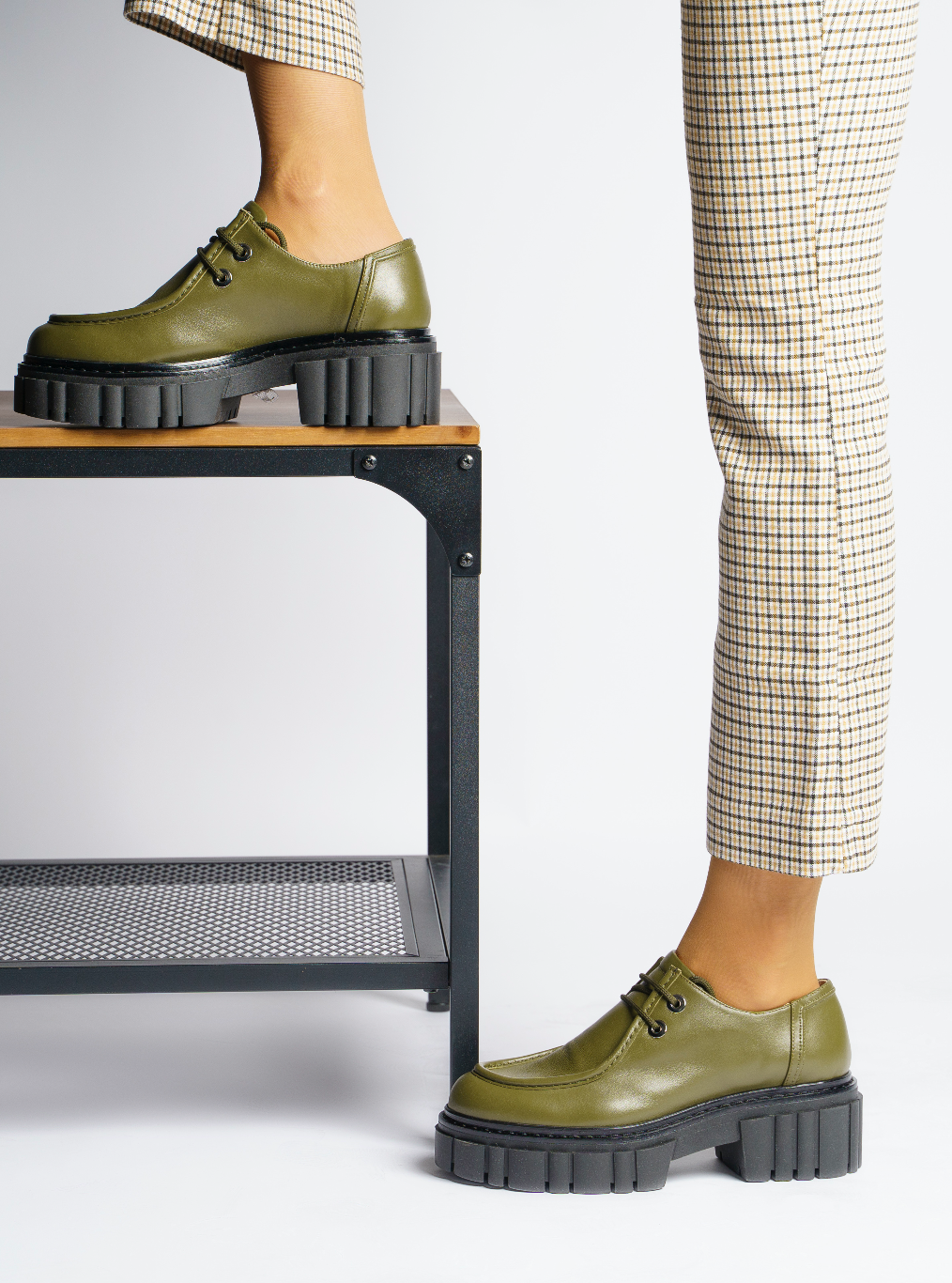 Taka Olive Lace-up Chunky Loafers 2202-02 - 04
