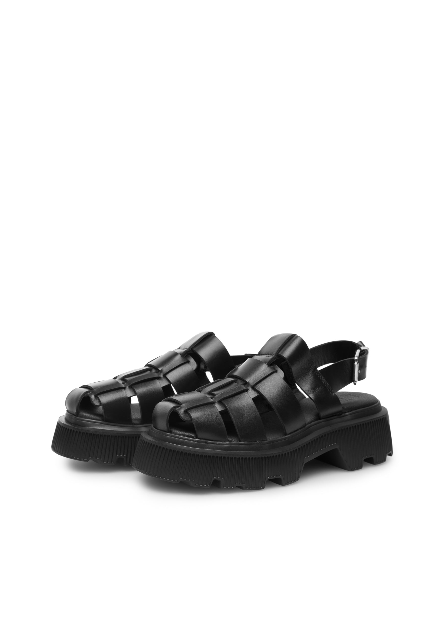 LÄST Tammy - Leather - Black Sandals Black