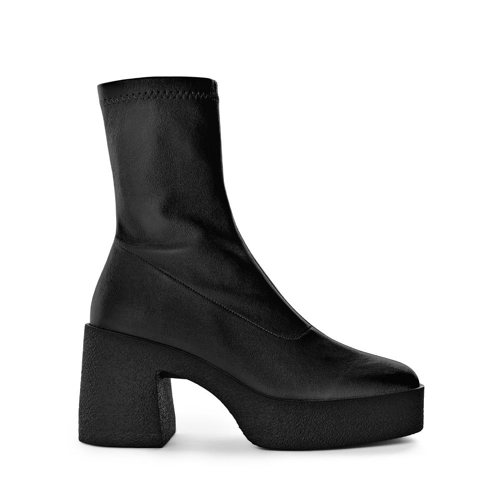 Umi Black Stretch Leather Chunky Ankle Boots 20077-02-2 - 1